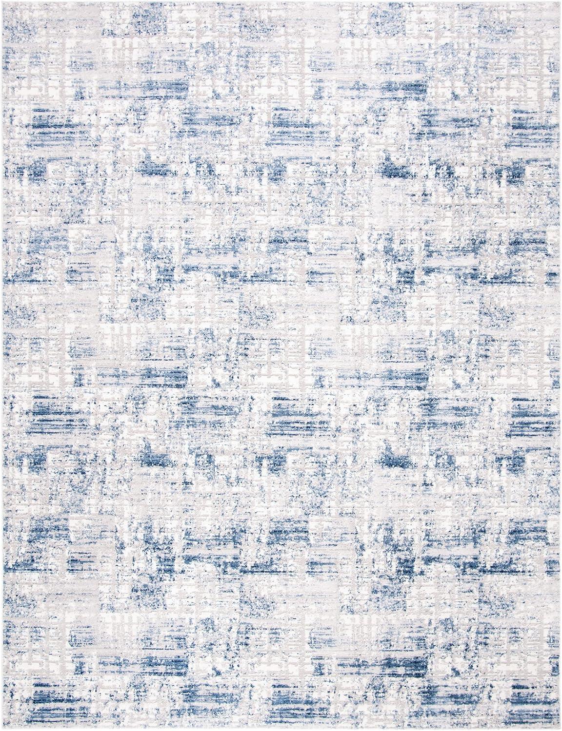 SAFAVIEH Amelia Carrie Abstract Distressed Area Rug, Blue/Grey, 9' x 12'