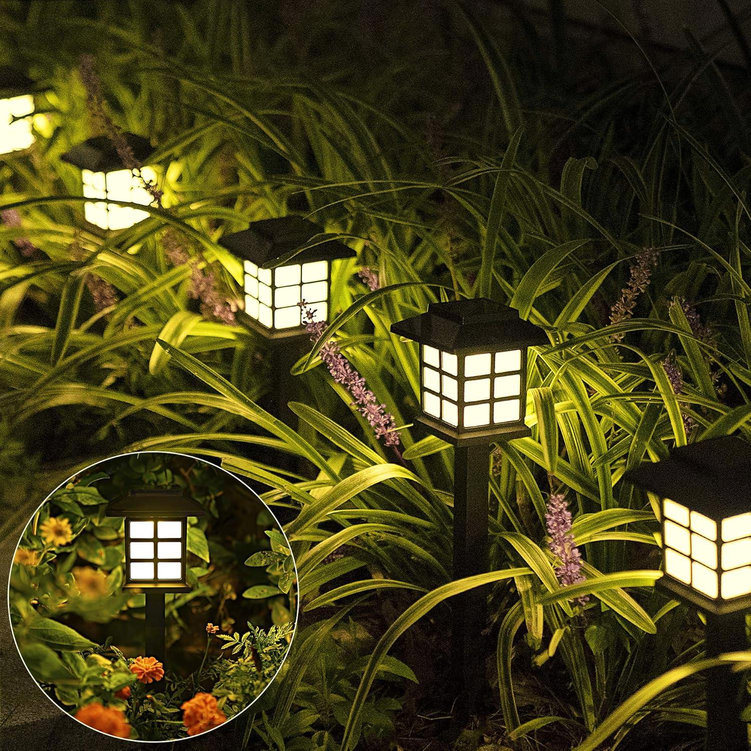 Black Plastic LED Solar Pathway Lights Multipack