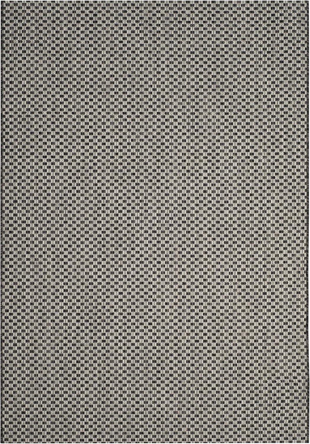 Courtyard CY8653 Power Loomed Indoor and Outdoor Area Rug - Black/Light Grey - 4'x5'7" - Safavieh