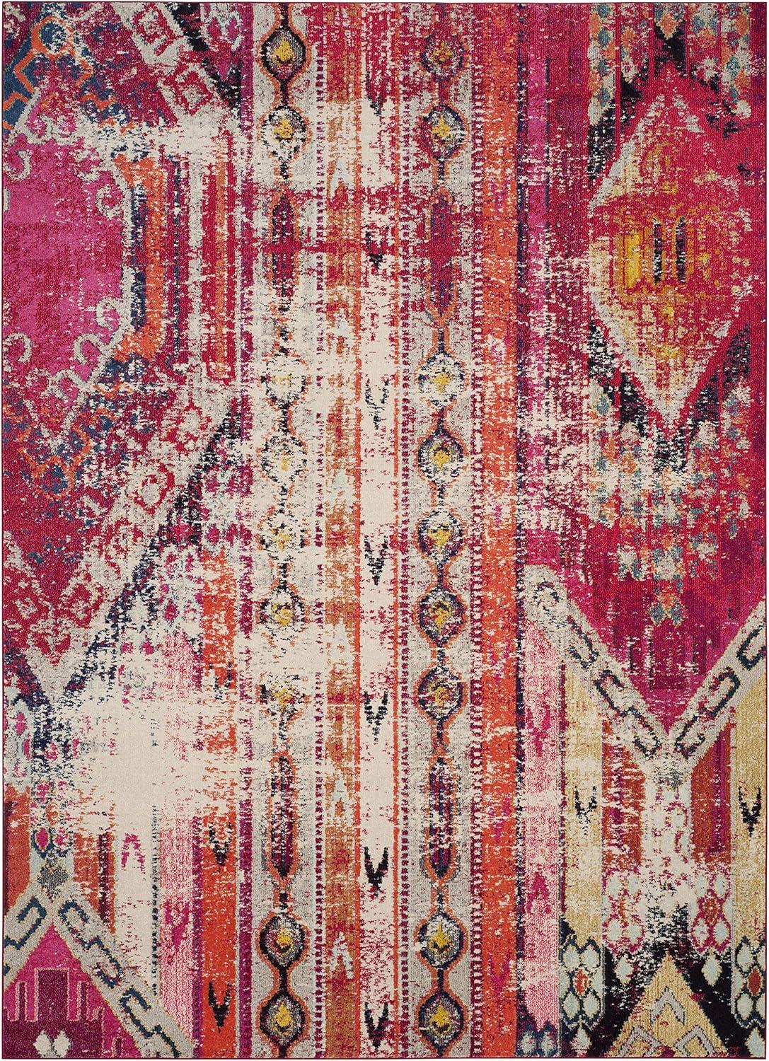 SAFAVIEH Monaco Risto Abstract Area Rug, Magenta/Multi, 9' x 12'