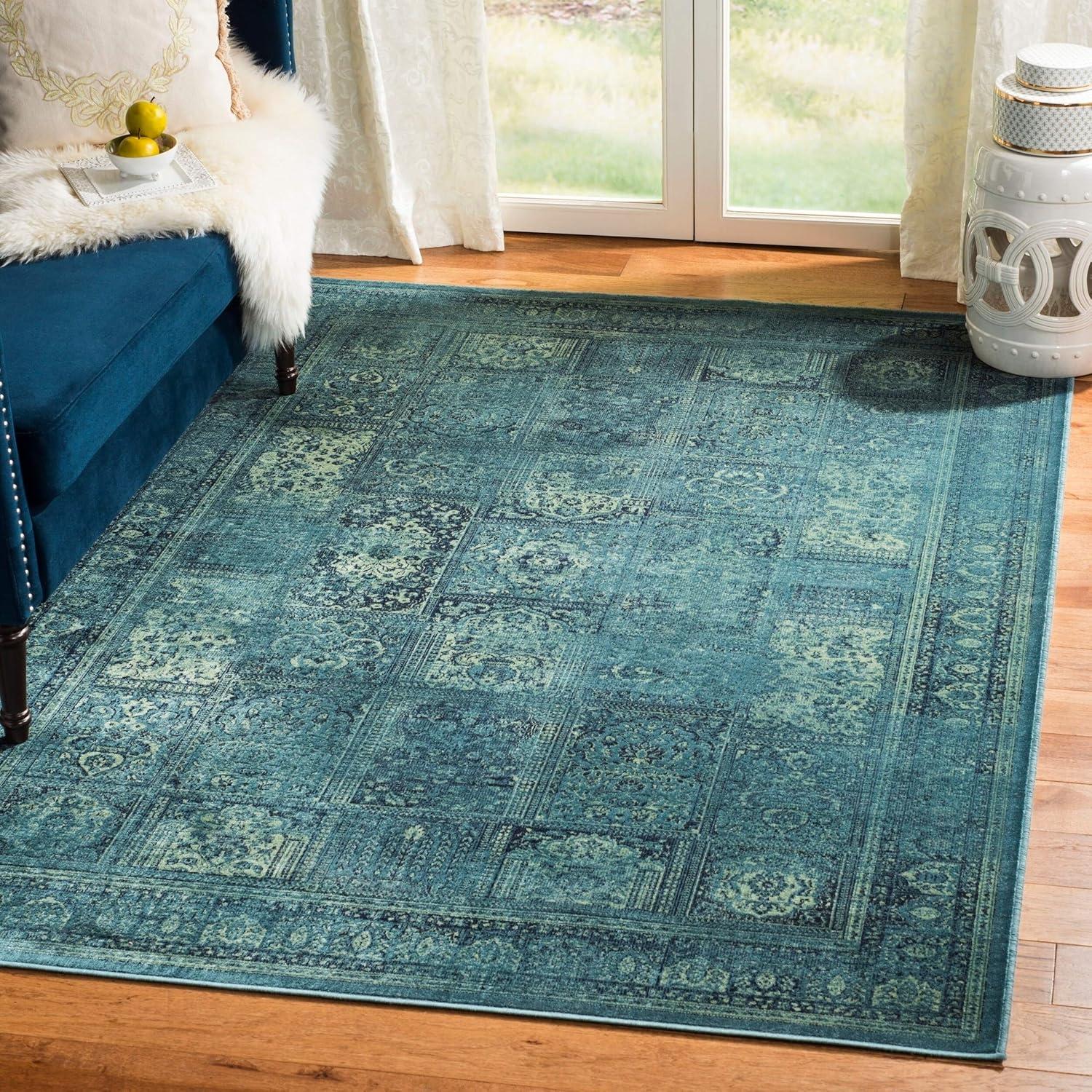 Vintage VTG127 Power Loomed Indoor Area Rug - Turquoise/Multi - 8'9"x11'9" - Safavieh.