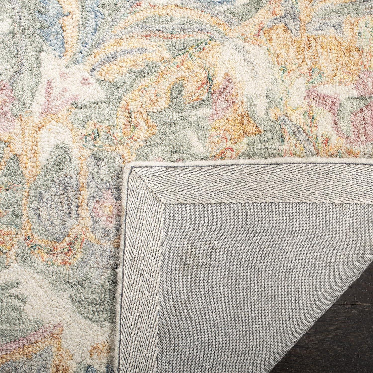 Aubusson AUB104 Hand Tufted Area Rug - Ivory/Sage - 6'x6' - Safavieh.