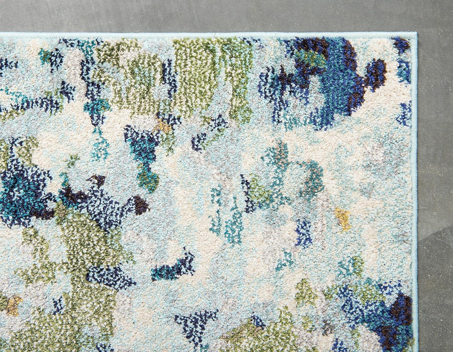 Unique Loom Chromatic Collection Area Rug - Champagne (4' 1" x 6' 1" Rectangle Light Blue/Blue)