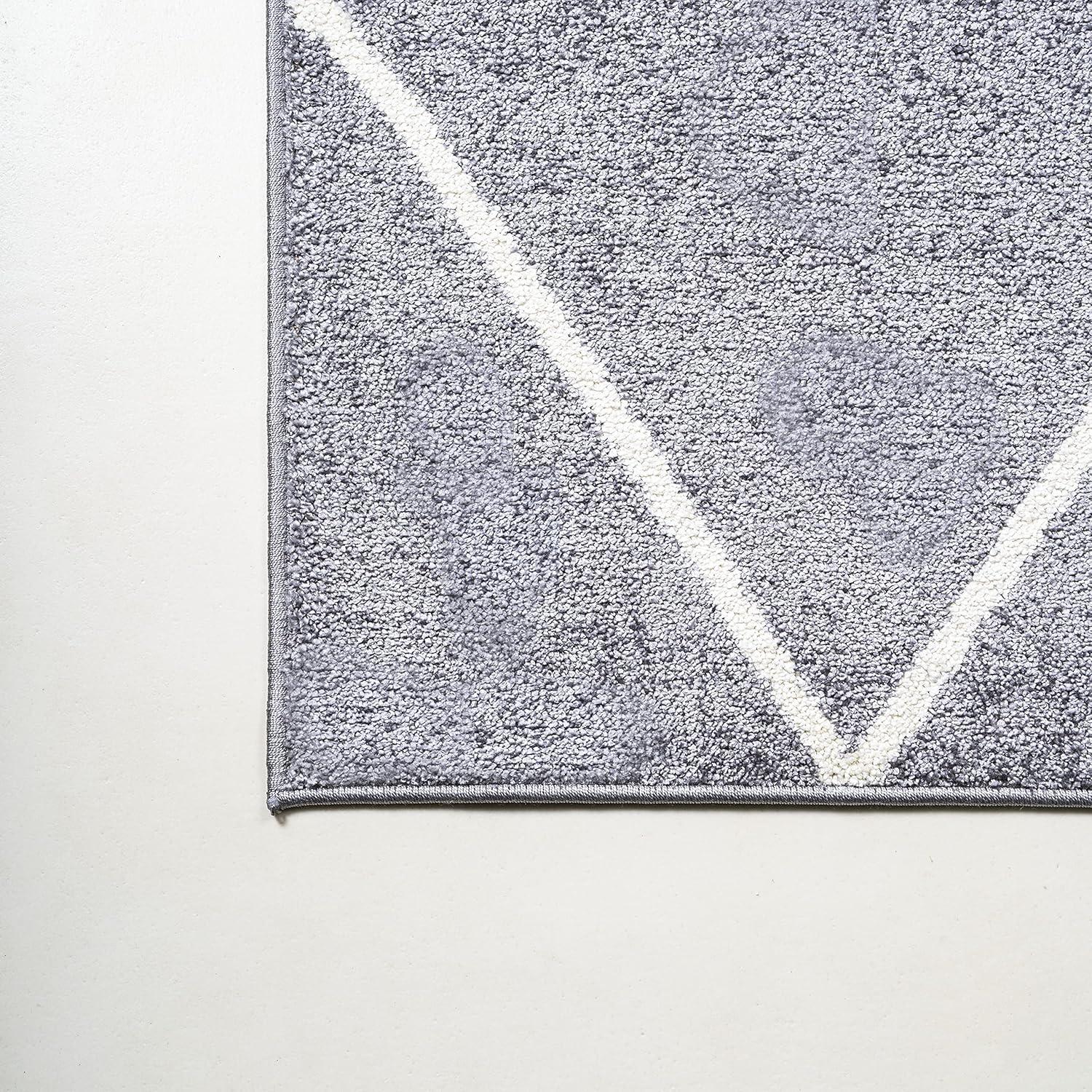 4'x6' Cole Minimalist Diamond Trellis Area Rug, Gray/White - JONATHAN Y