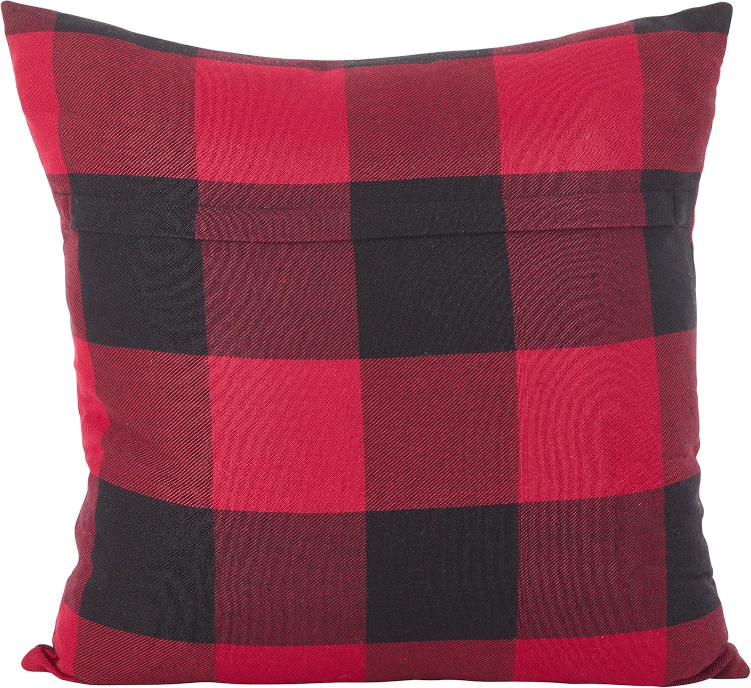 Red Buffalo Check Plaid Cotton Throw Pillow Cover 20"