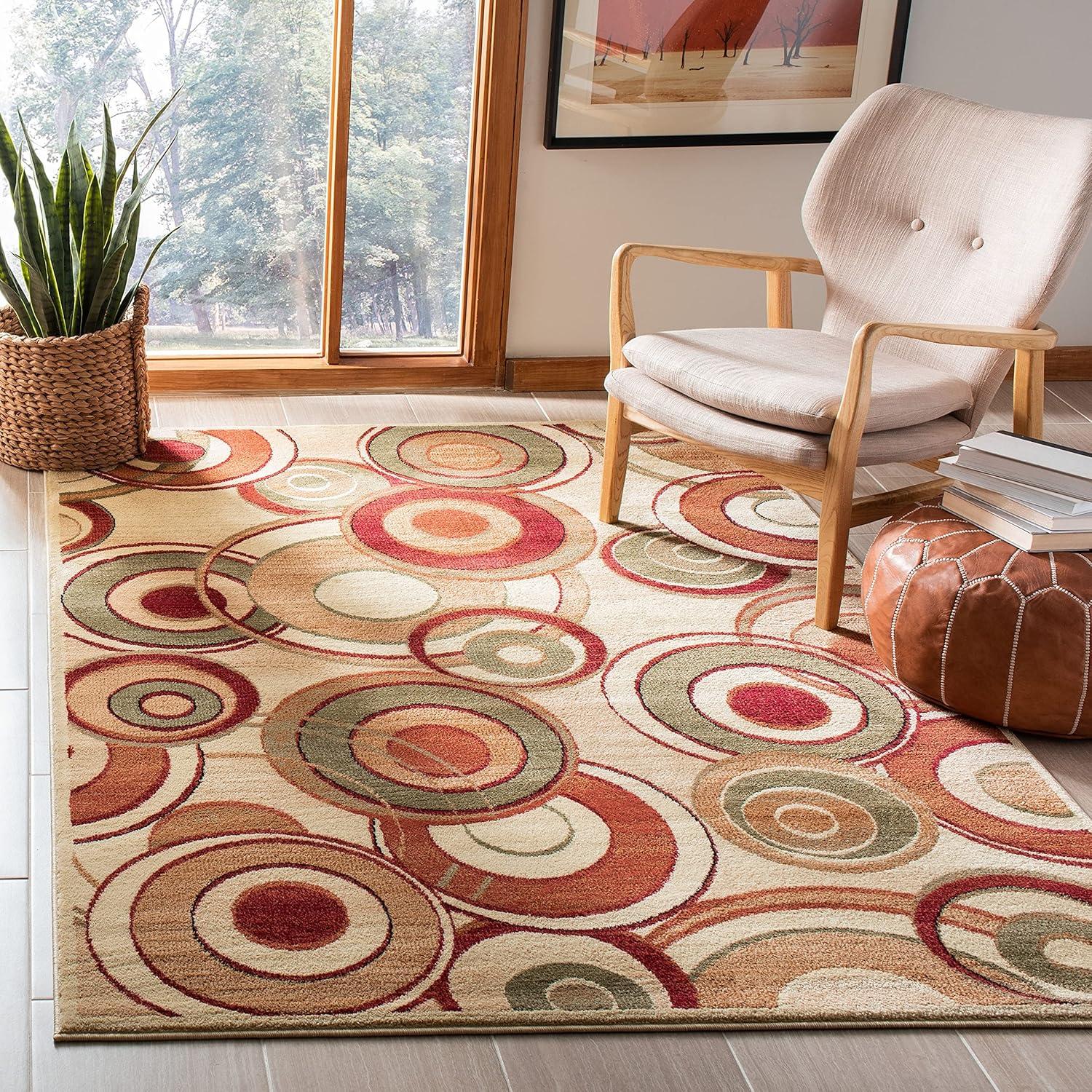Lyndhurst LNH225 Power Loomed Accent Rug - Ivory/Multi - 3'3"x5'3" - Safavieh.