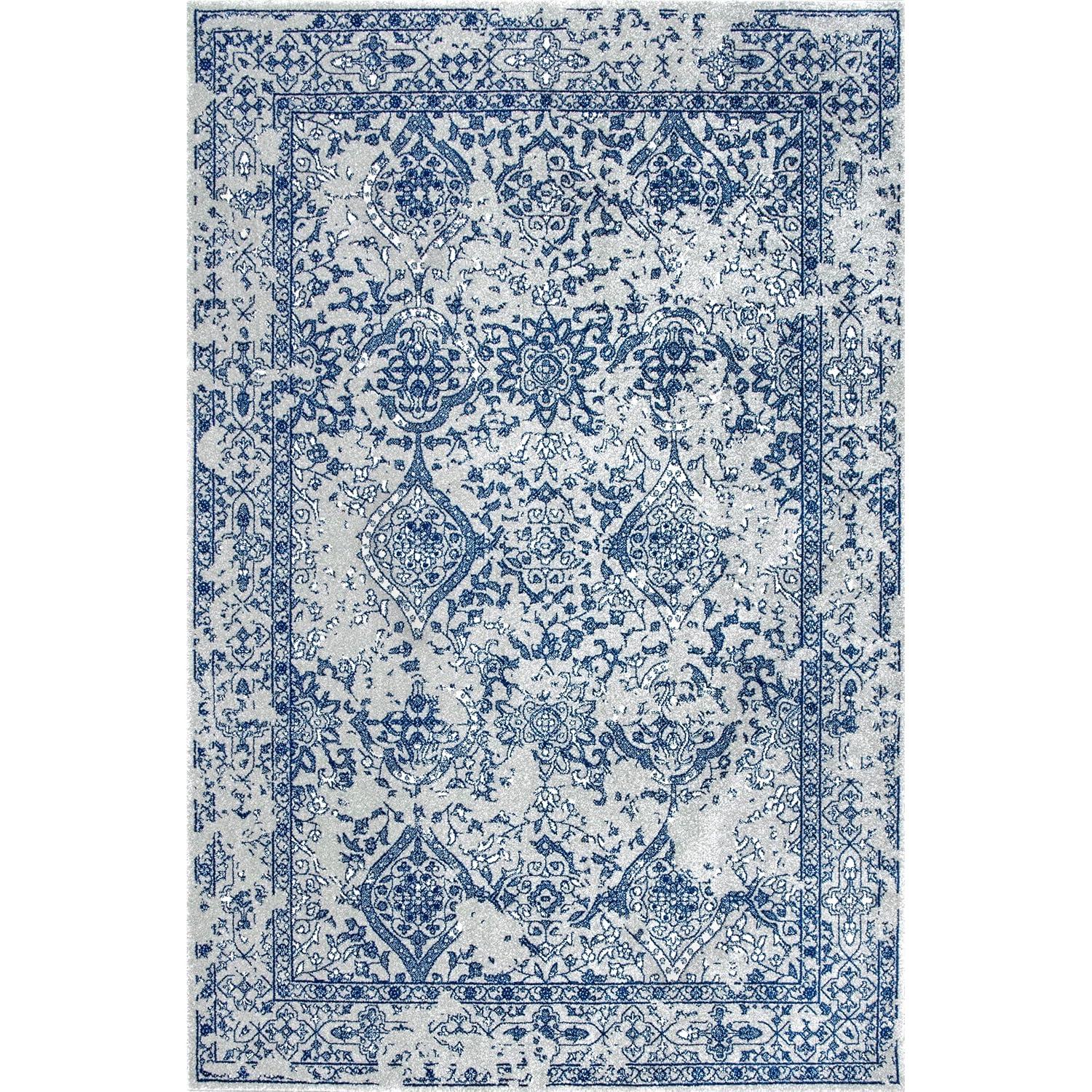Nuloom Odell Oriental/Persian 6 Square Indoor Area Rug for Living Room Bedroom Dining Room Kitchen, Blue/Ivory
