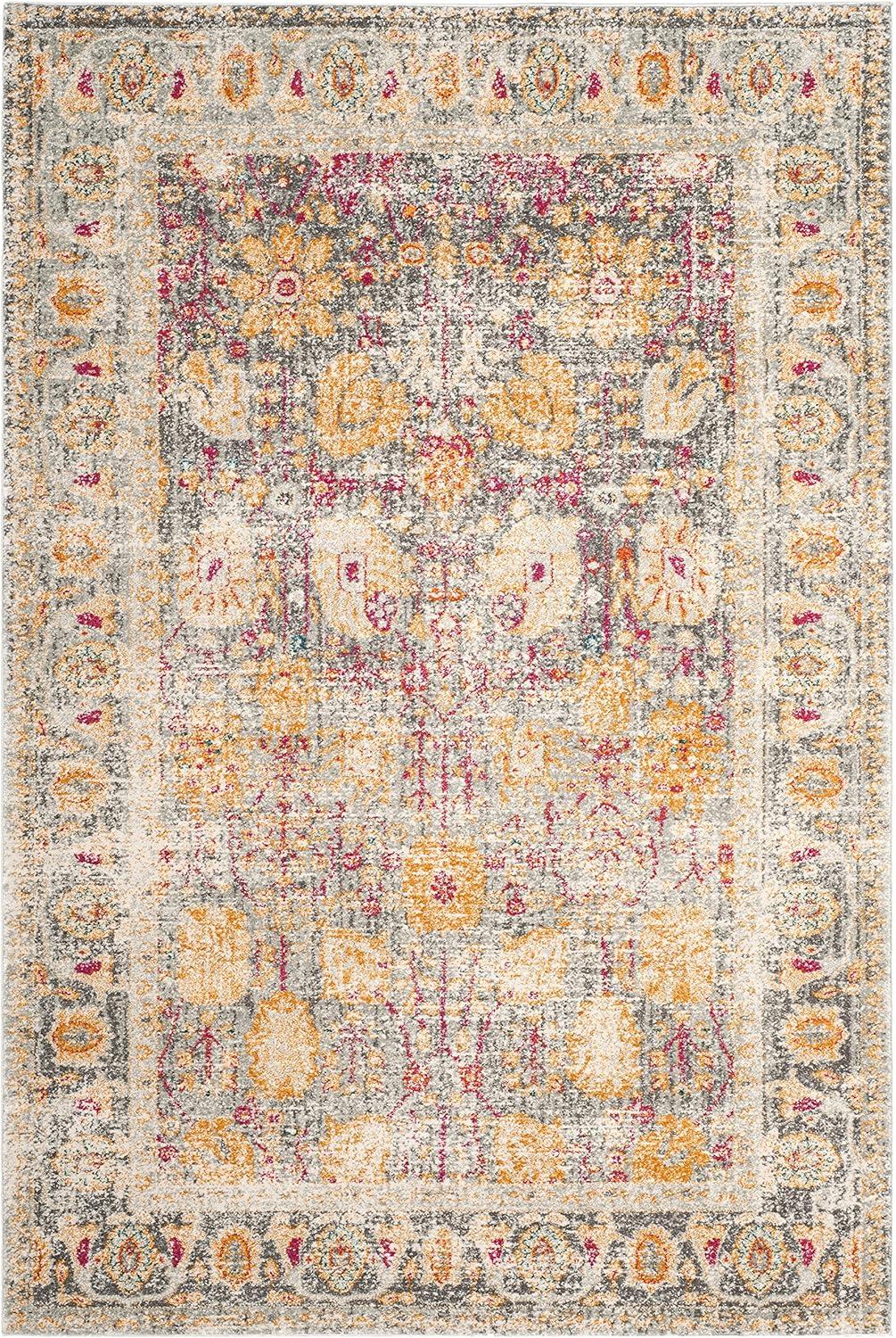 Boho Chic Multicolor Synthetic 4' x 6' Easy Care Area Rug