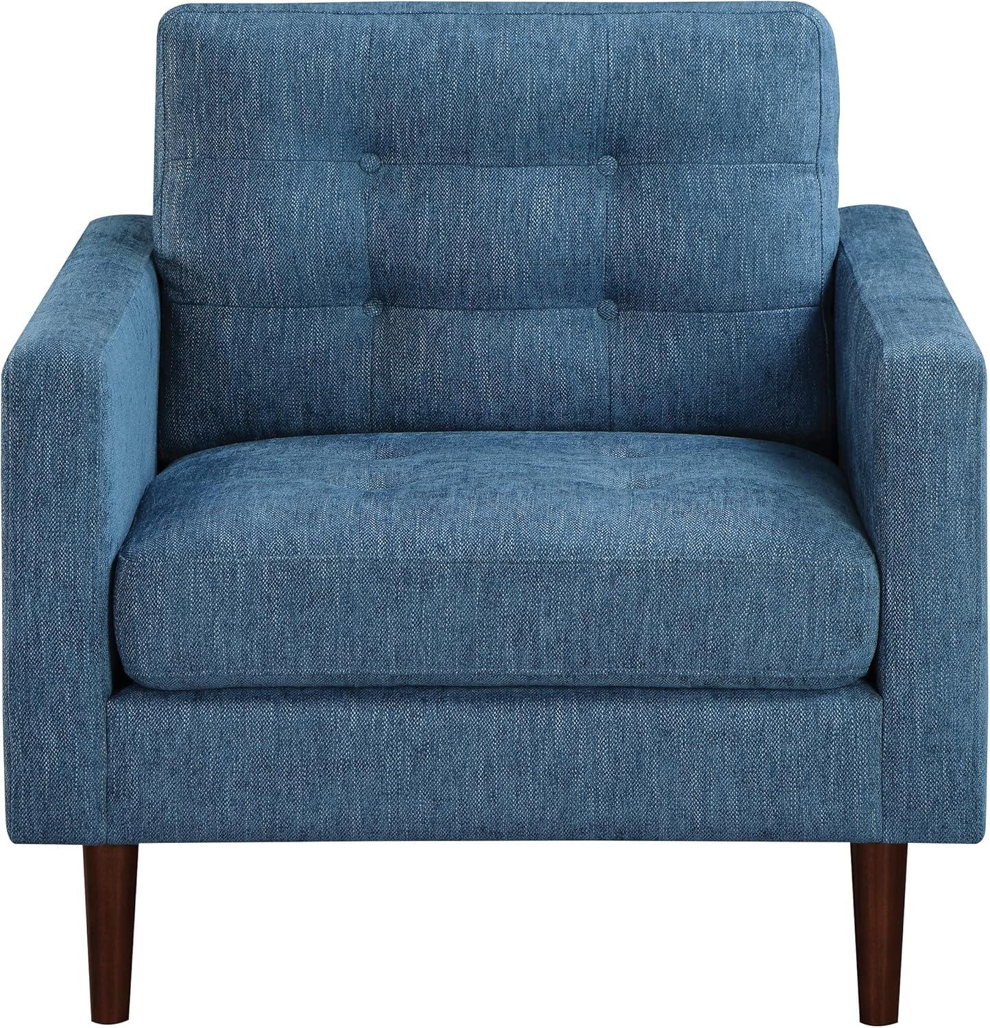 Grayburn Mid-Century Chair in Navy Fabric