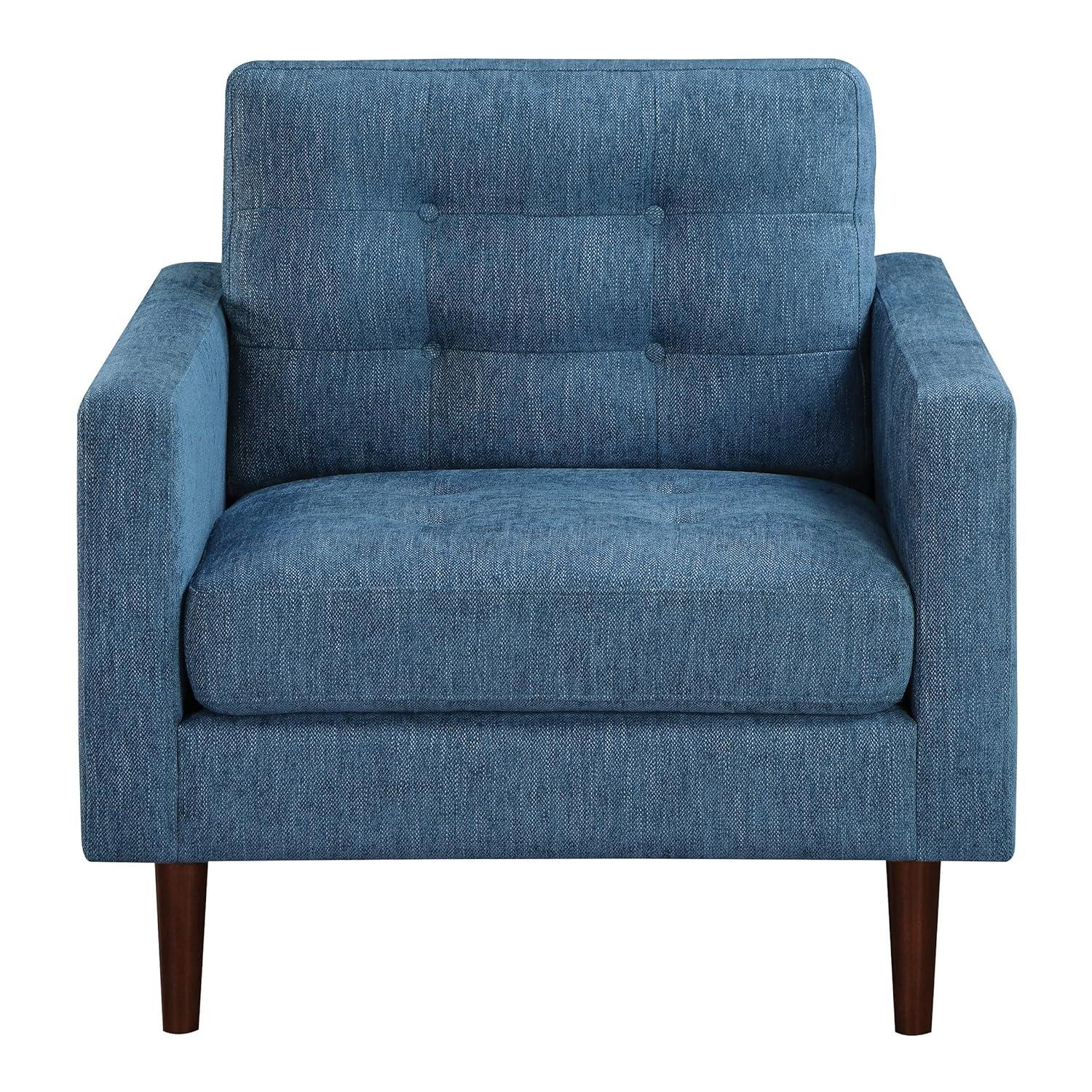 Grayburn Mid-Century Chair in Navy Fabric