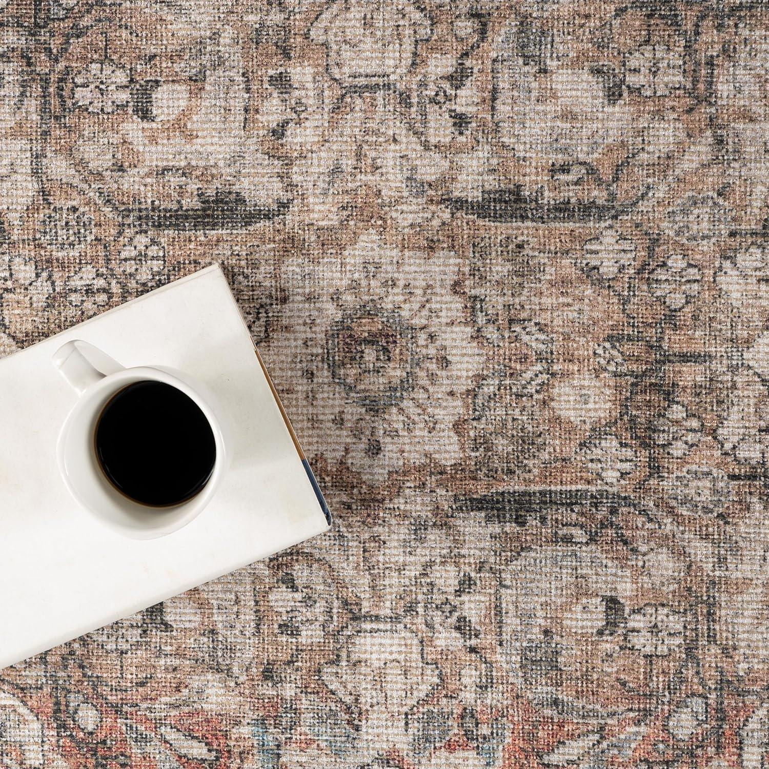 Nuloom Hillstone Collection Deka Traditional Vintage Medallion Area Rug, 6' 7" x 9', Rust