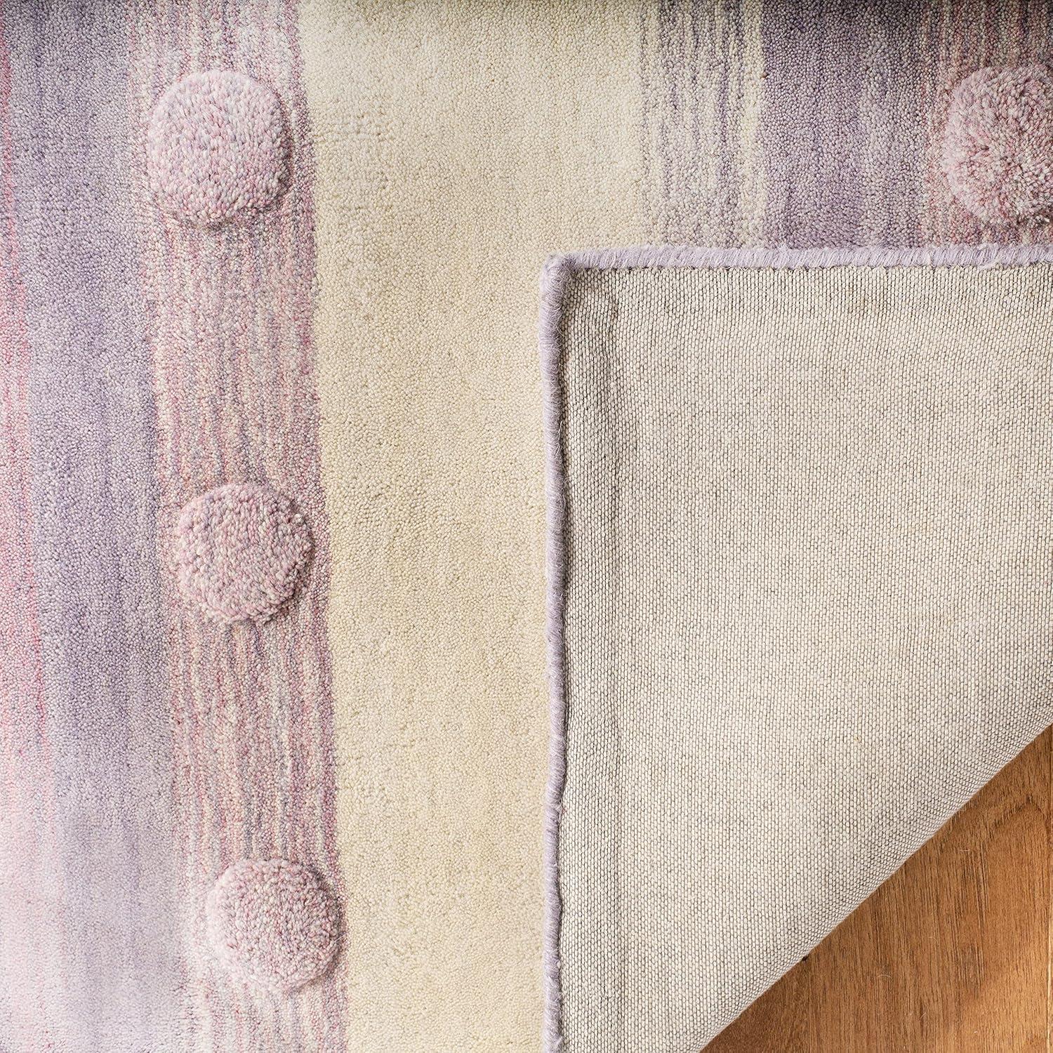 Safavieh Kids SFK801 Hand Loomed Indoor Area Rug - Light Purple/Ivory - 5'x8' - Safavieh