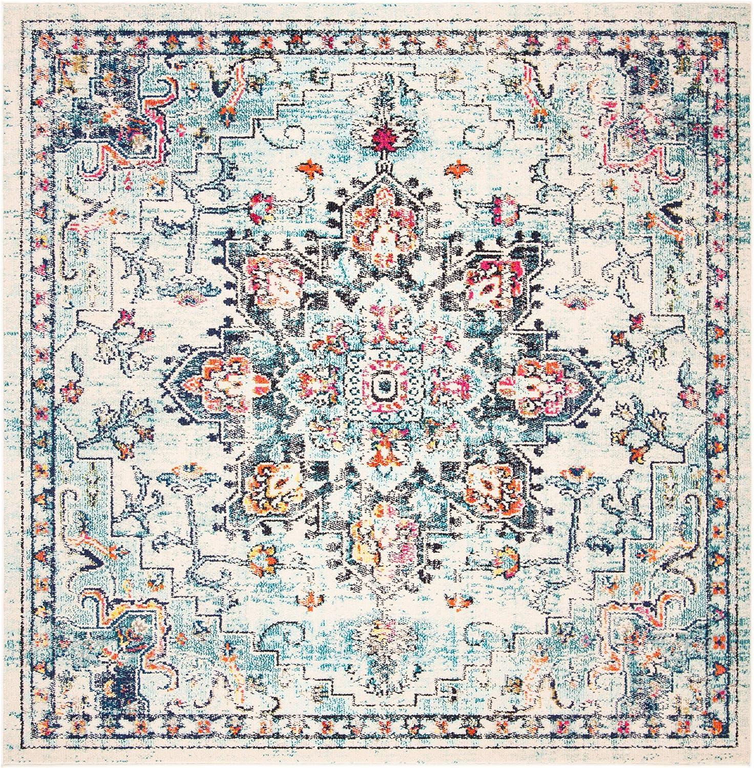 Madison MAD473 Power Loomed Indoor Area Rug - Cream/Blue - 12'x12' - Safavieh