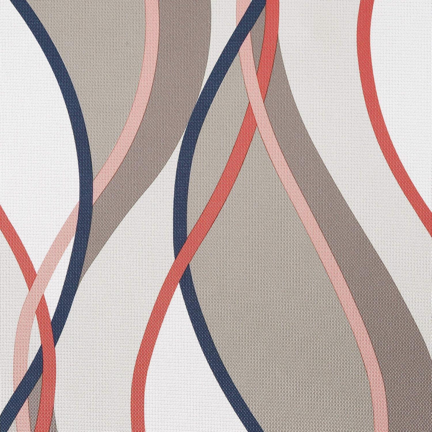 48"x84" No. 918 Semi-Sheer Intersect Ogee Wave Print Grommet Curtain Panel Nickel: Room Darkening, Polyester