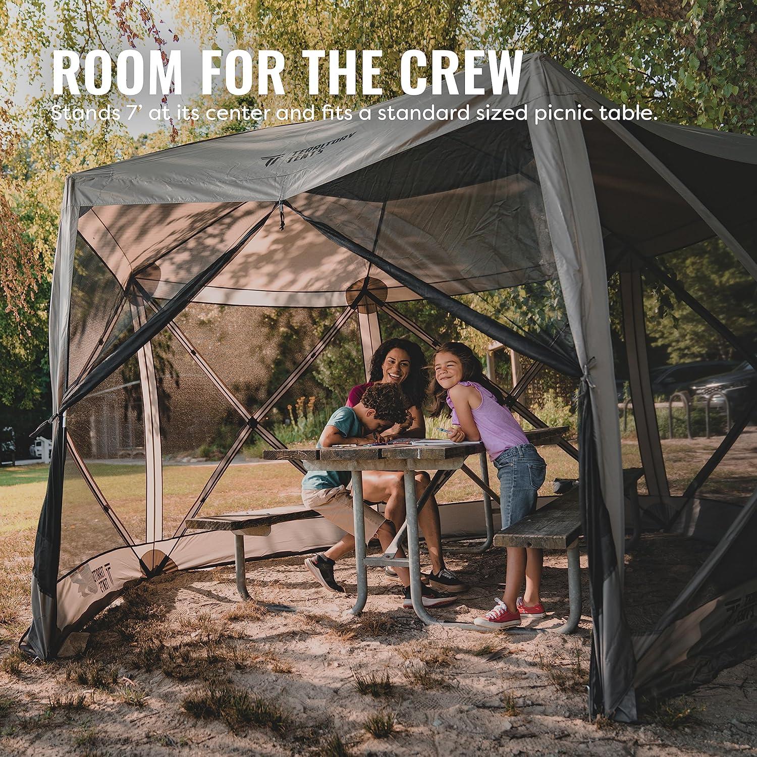Territory Tents Easy Pop Up 6 sided screen tent, Slate Grey, ST8101SL