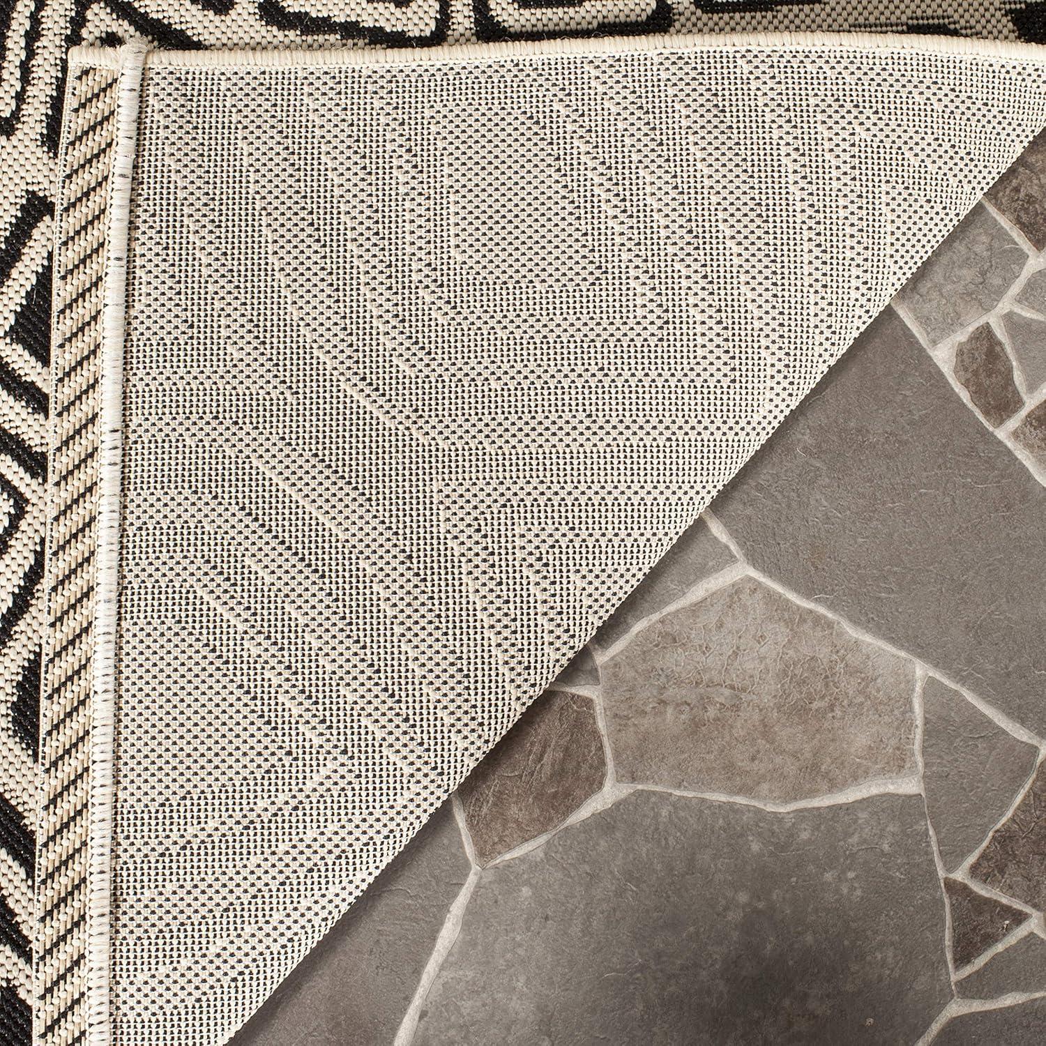 Courtyard CY6616 Power Loomed Indoor/Outdoor Accent Rug - Black/Beige - 2'x3'7" - Safavieh.