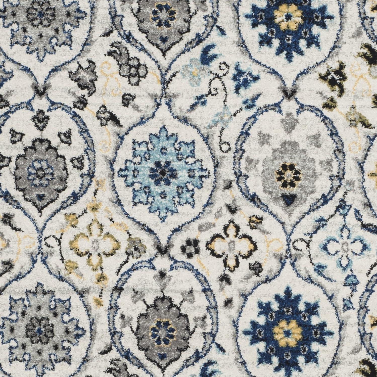 Evoke EVK210 Power Loomed Area Rug - Ivory/Blue - 6'7"x9' - Safavieh.