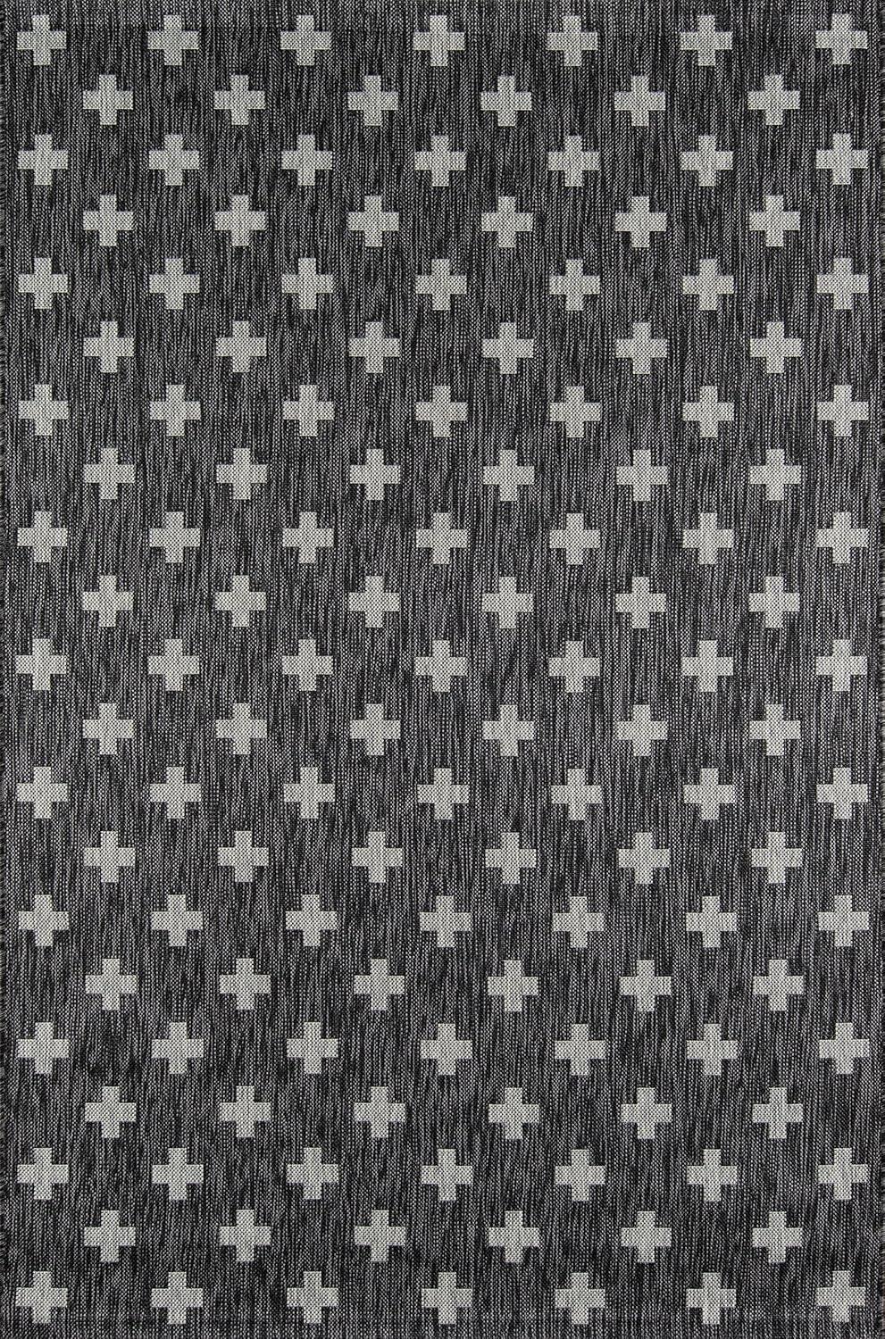 Umbria Striped Charcoal Indoor / Outdoor Area Rug