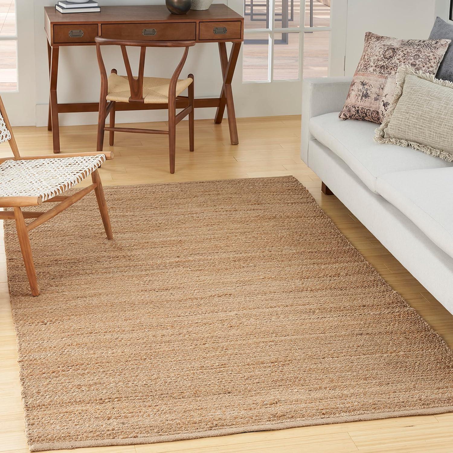 Nourison Hand Woven Natural Jute Rug Natural 4' x 6'