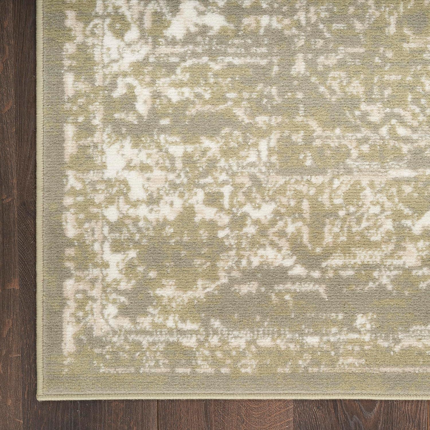 Nourison Grafix Center Medallion Area Rug Olive 7'10" x 9'10"