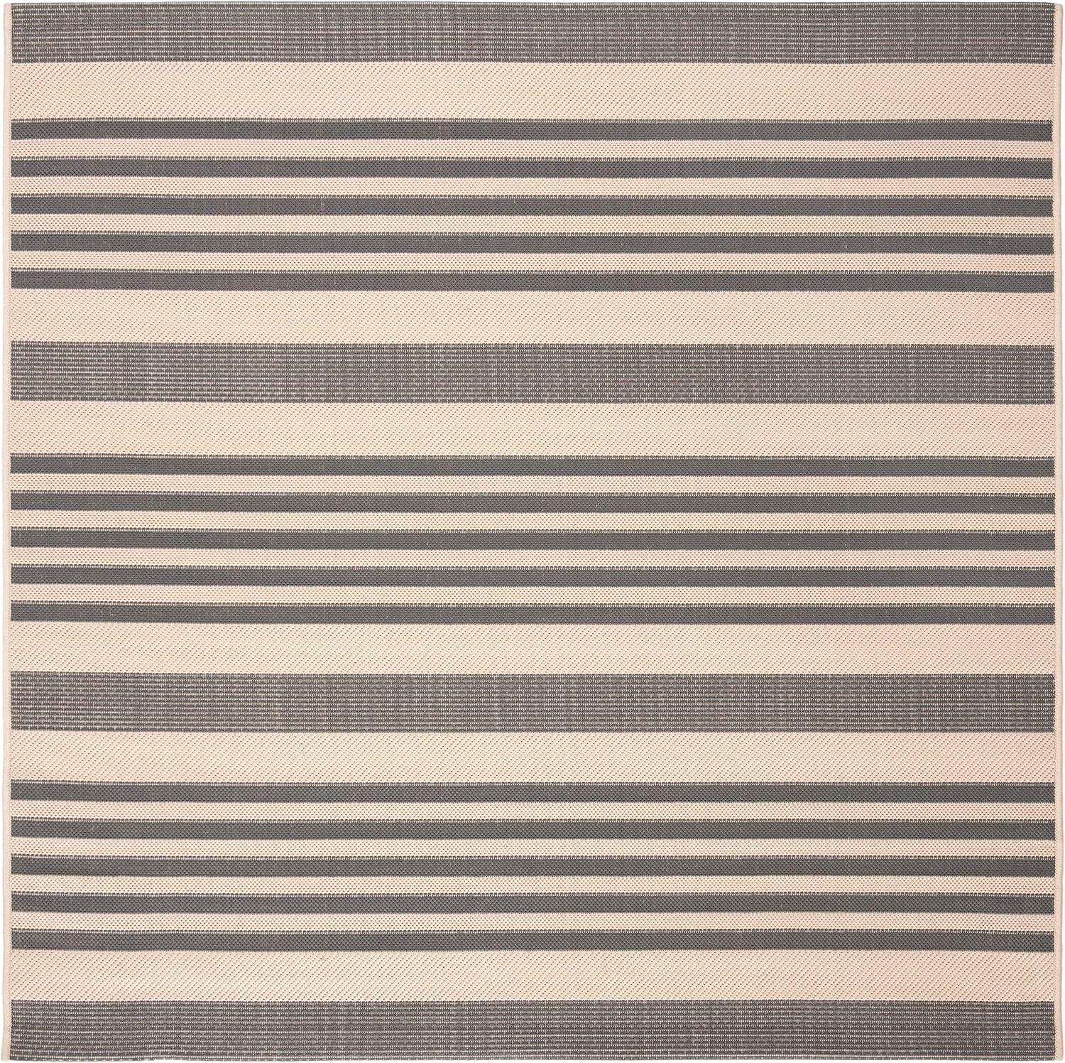 Courtyard CY6062 Power Loomed Indoor/Outdoor Area Rug - Grey/Bone - 4'x4' - Safavieh.