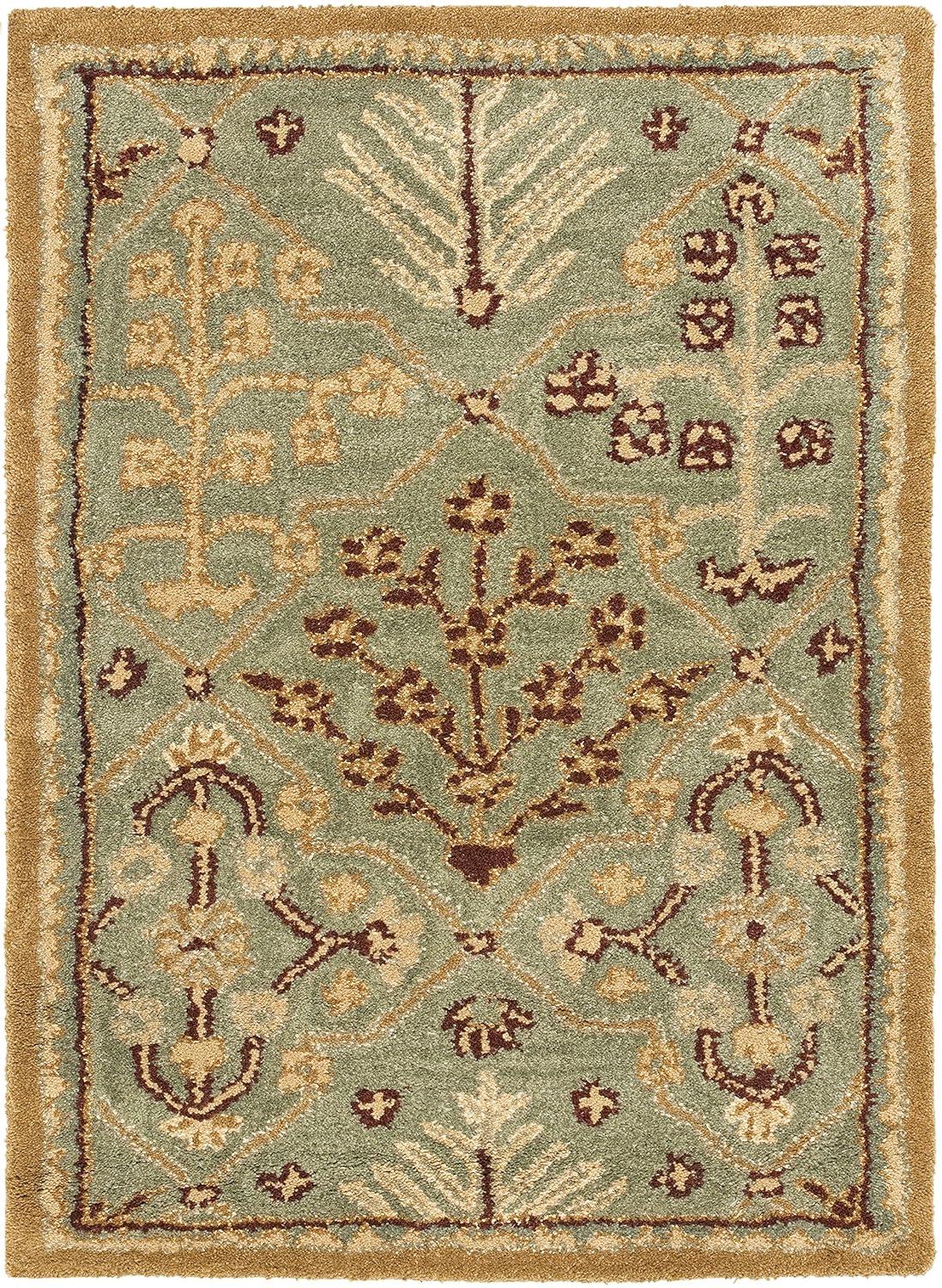 Antiquity AT613 Hand Tufted Accent Rug - Light Blue/Gold - 2'3"x4' - Safavieh.