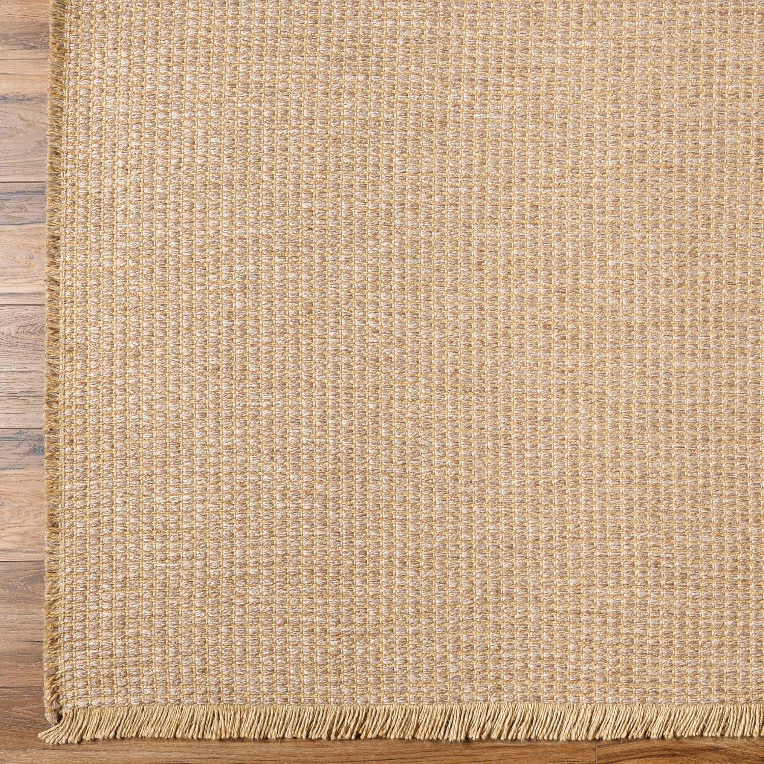 Kimi Light Brown Flat Woven Reversible Area Rug, 7'10" x 10'