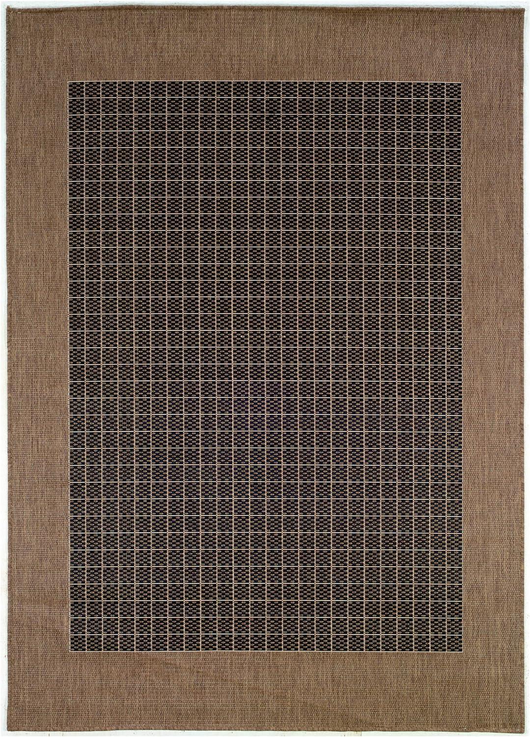 Recife Black and Cocoa Synthetic Rectangular Rug