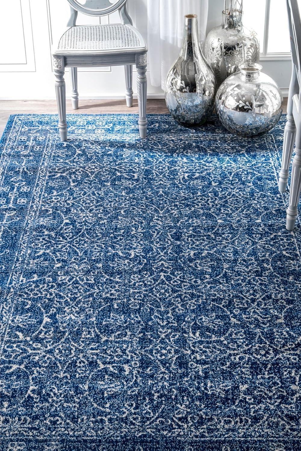 nuLOOM Vintage Waddell Area Rug, 5', Dark Blue