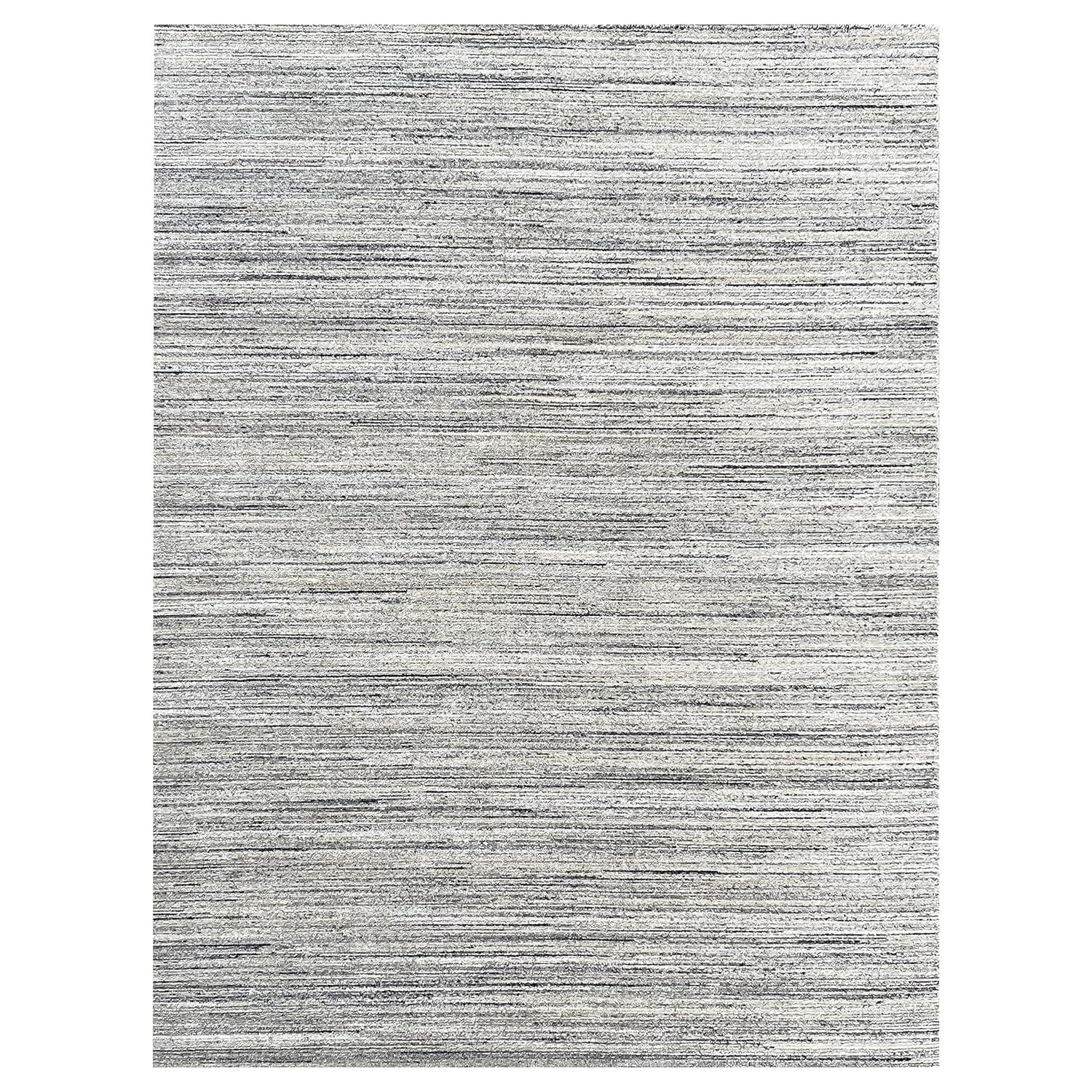 EORC Natural IVORY Hand-Knotted Wool Modern Lori Baft  Design Solid Color Rug