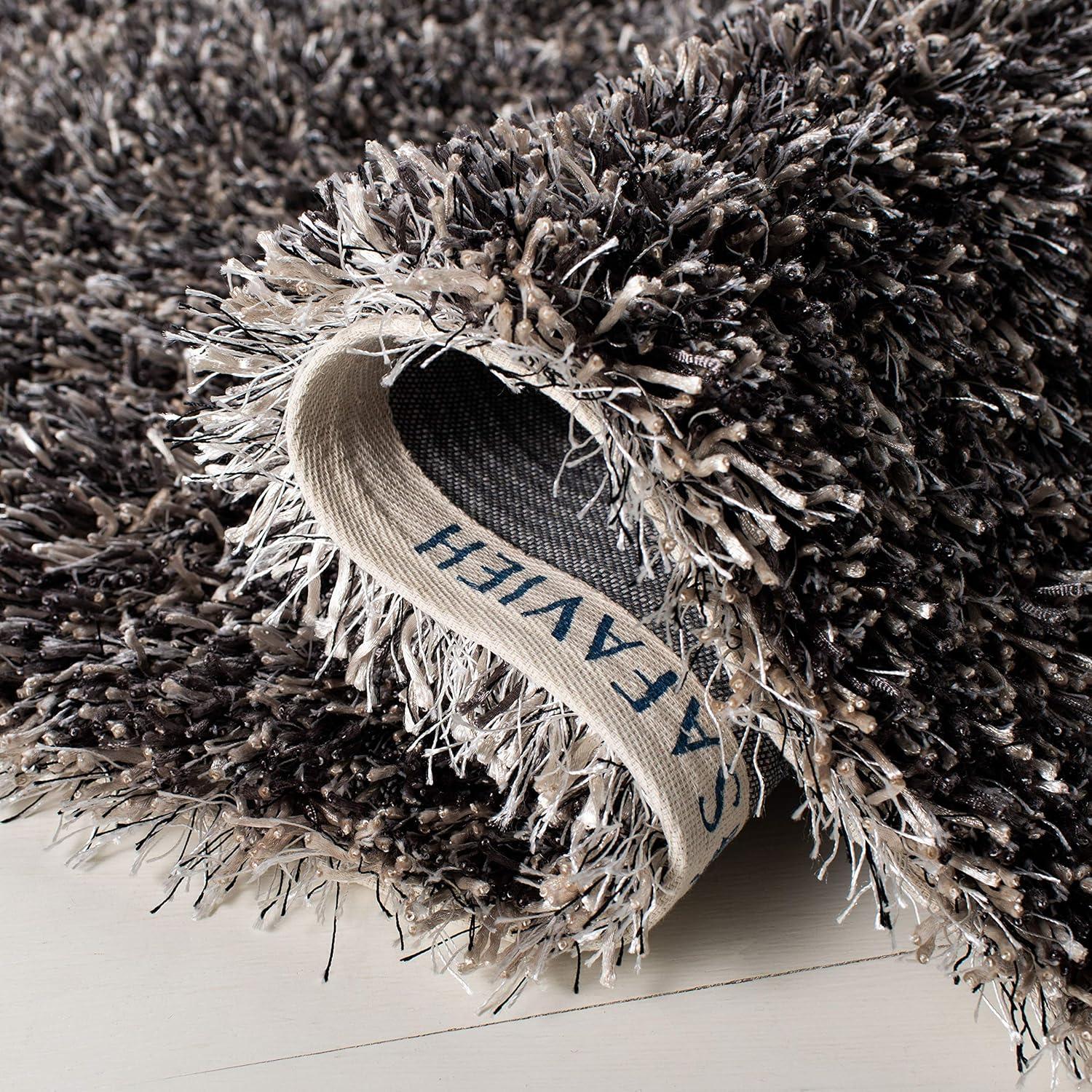 Shag SG531 HAND TUFTED Indoor Accent Rug - Platinum/Ivory - 3'x5' - Safavieh.
