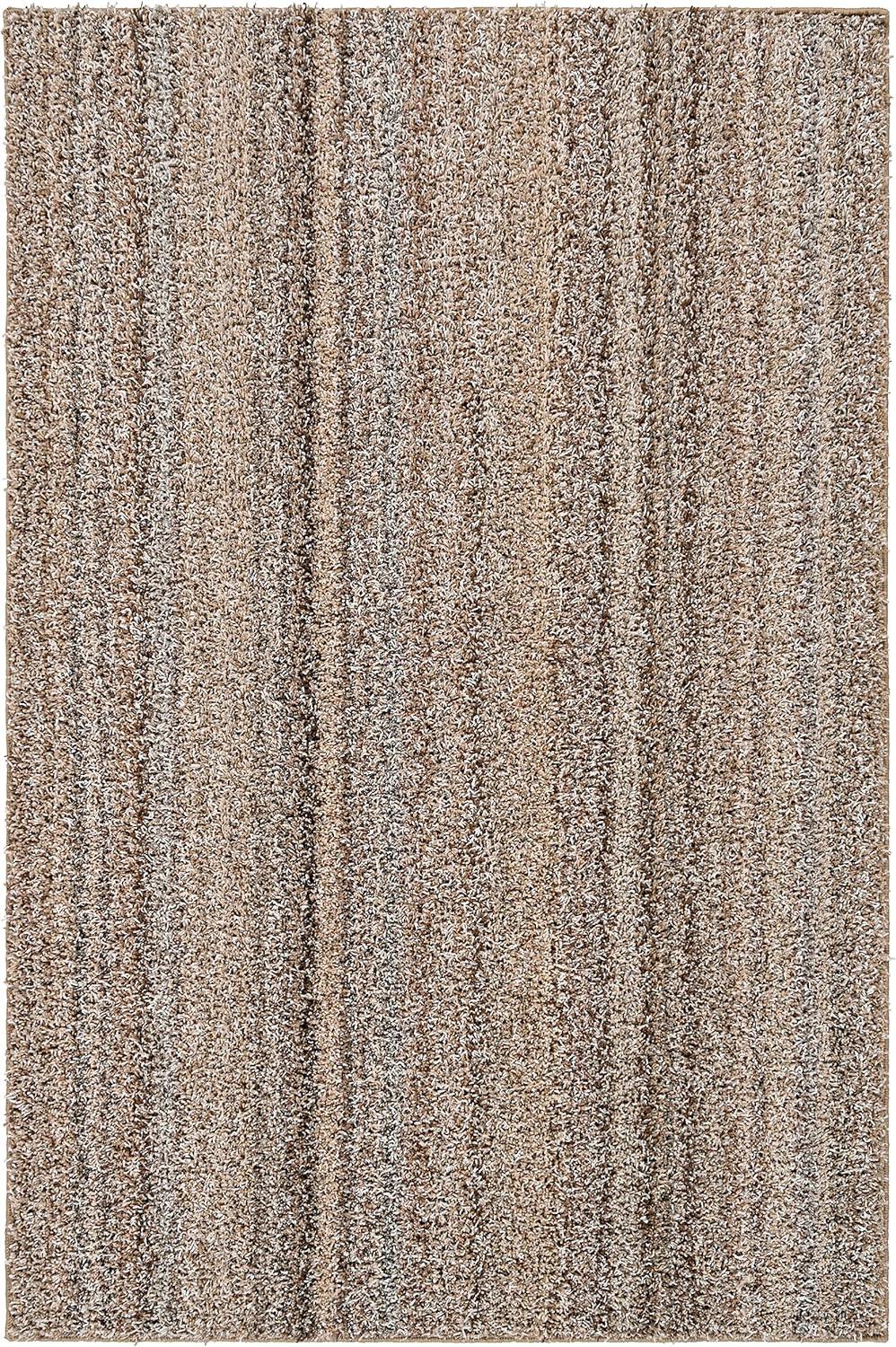 Garland Rug Striped Shag 4 ft. x 6 ft. Earth Tones Area Rug (Color and Design May Vary)