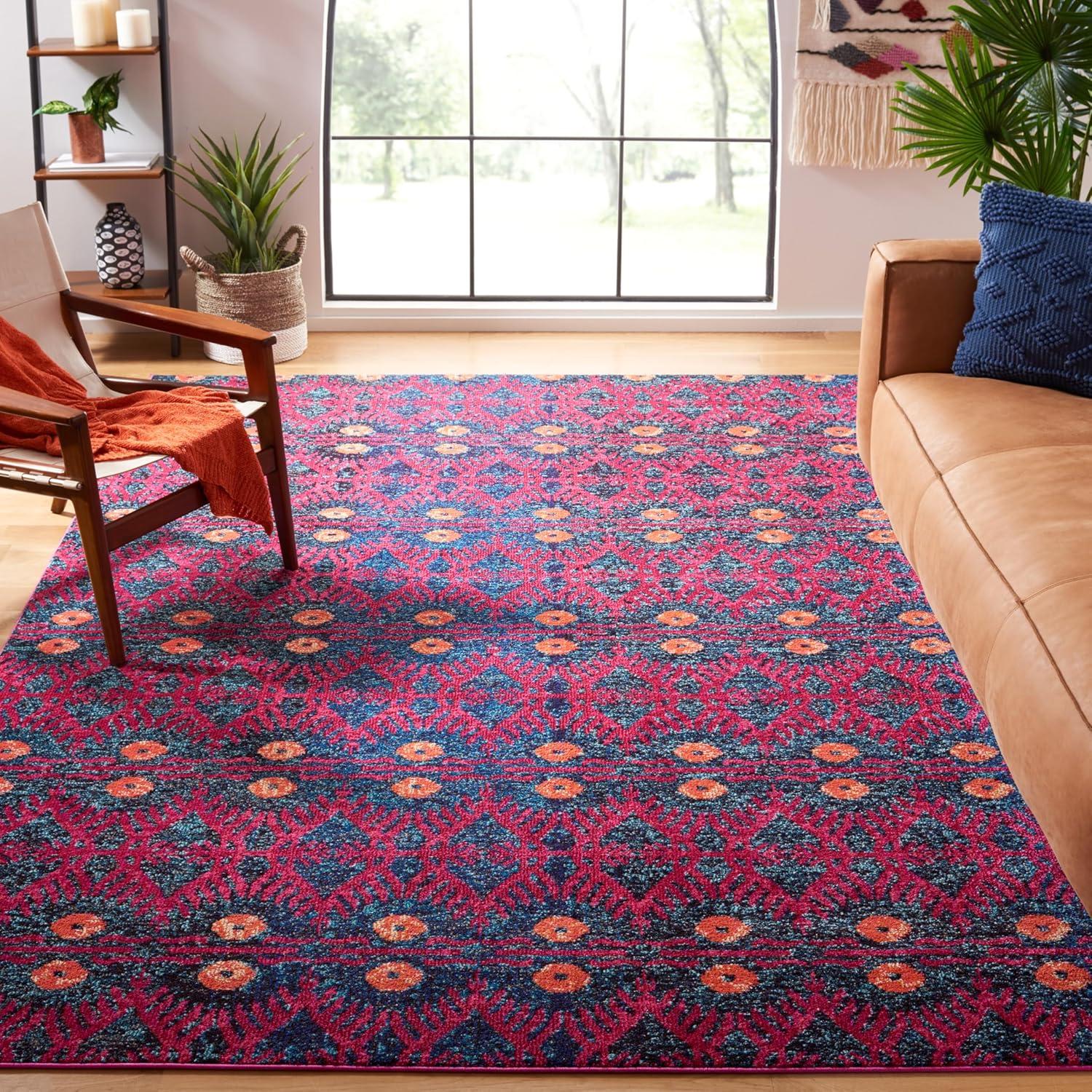 Monaco MNC213 Power Loomed Indoor Area Rug - Pink/Multi - 8'9"x11'9" - Safavieh.