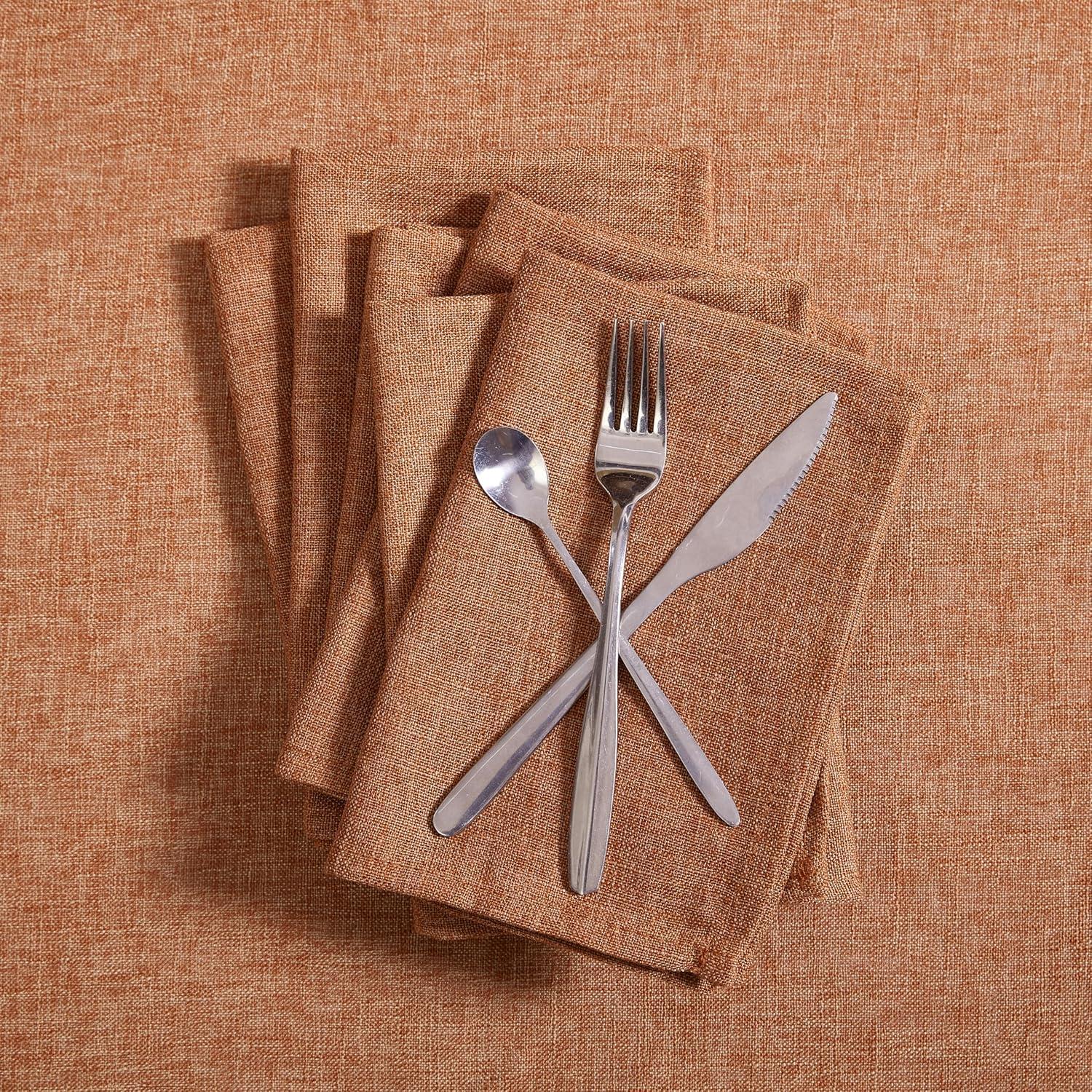 Laura Ashley Harper Luxuriously Smooth Fabric Napkins for Formal or Casual Dining, Holiday, Banquet, Wedding or Party, Set of 6 Napkins, Spice
