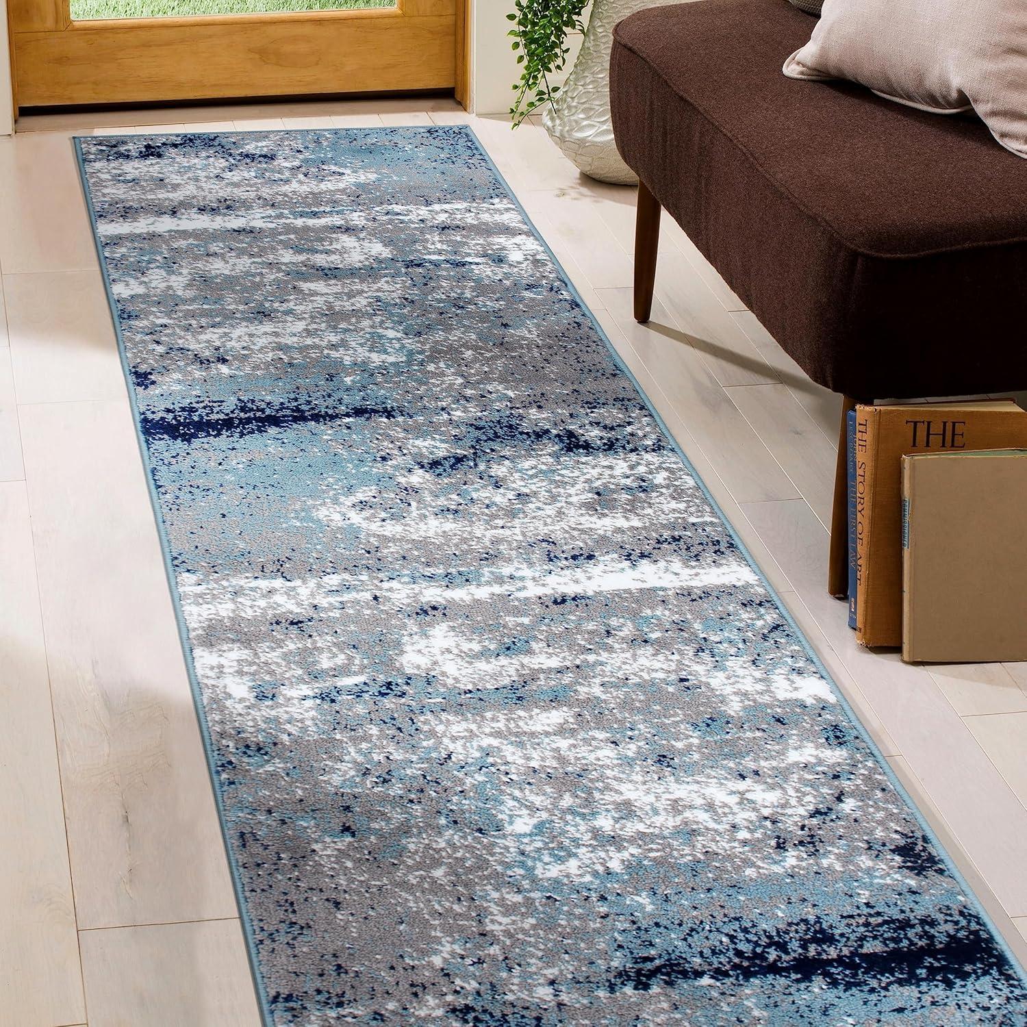 World Rug Gallery Distressed Abstract Watercolor Area Rug