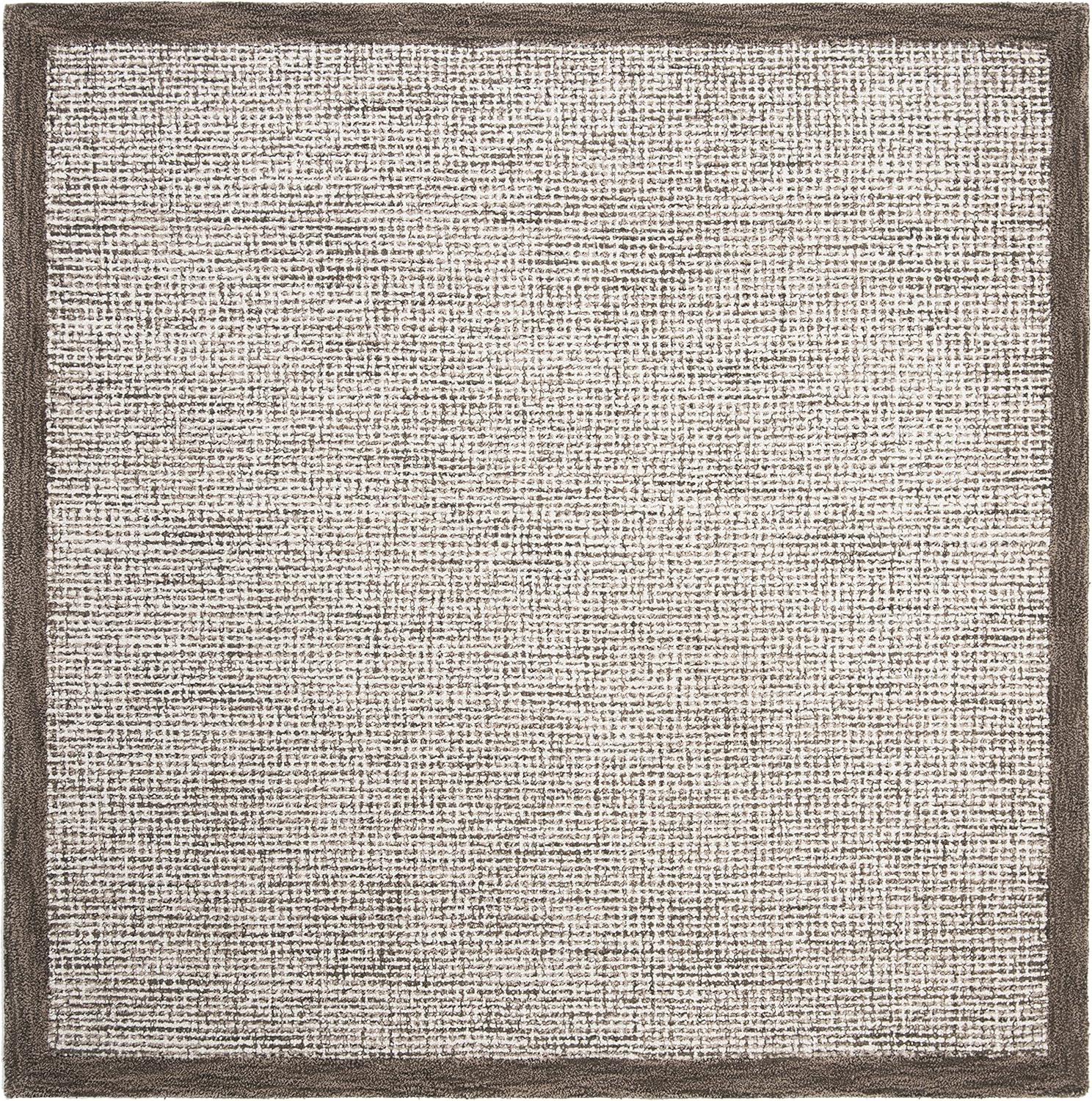 Abstract ABT220 Handmade Indoor Area Rug - Brown/Ivory - 6'x6' - Safavieh