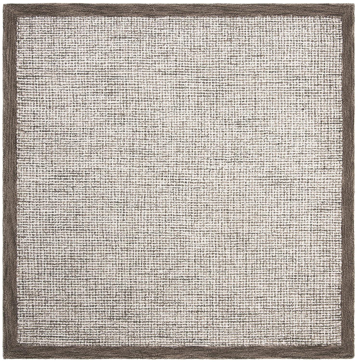 Abstract ABT220 Handmade Indoor Area Rug - Brown/Ivory - 6'x6' - Safavieh