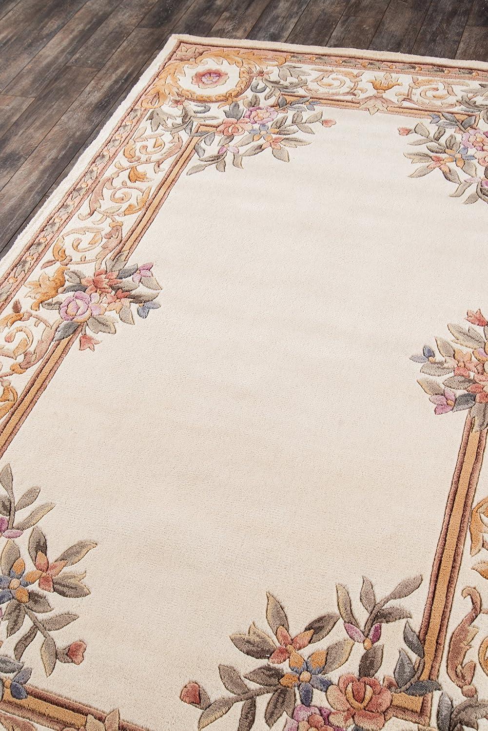 Momeni Transitional Round Area Rug, Ivory, 4' X 4' Round