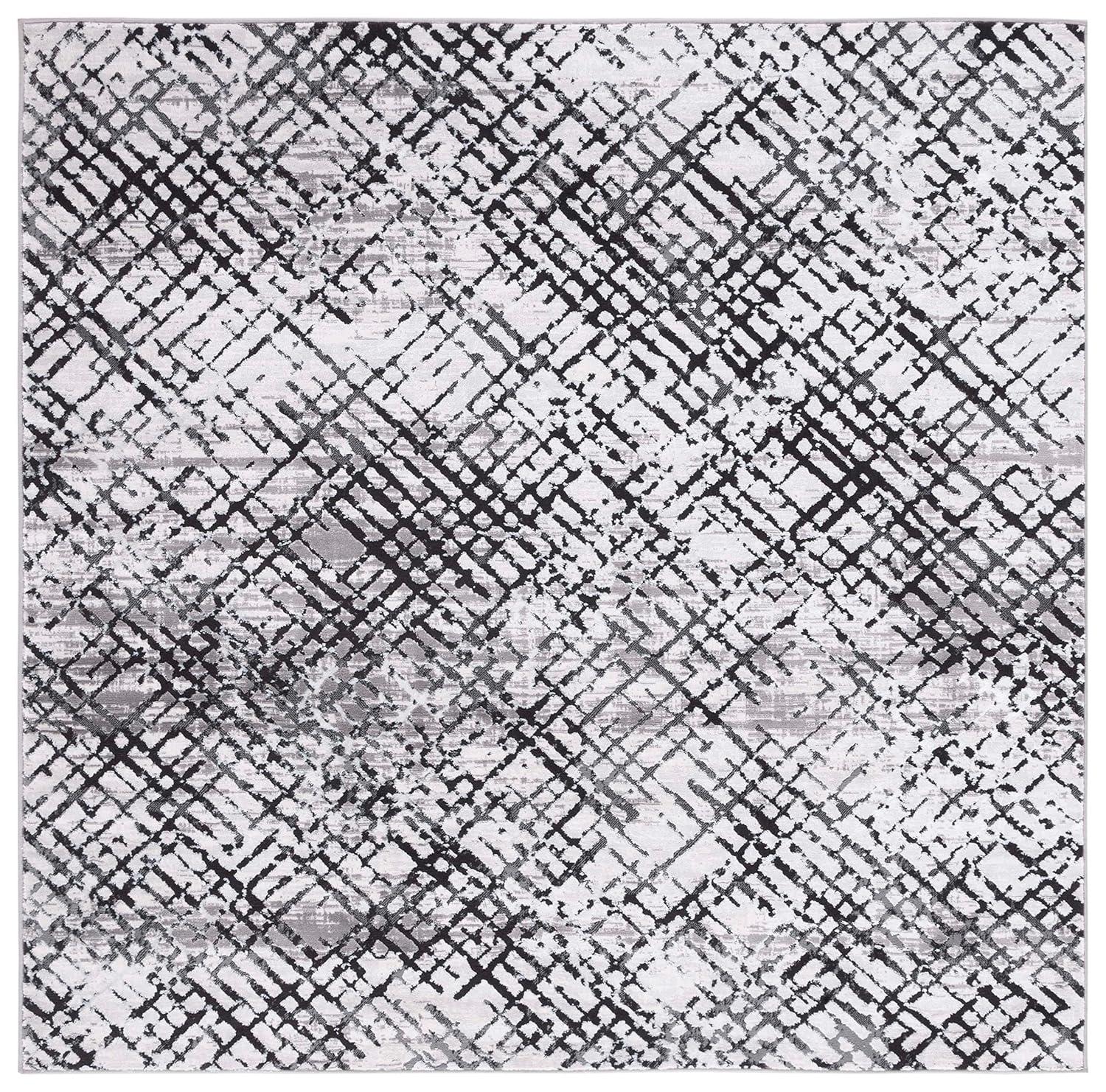 Amelia ALA275 Power Loomed Area Rug - Gray/Charcoal - 6'7"x6'7" - Safavieh.
