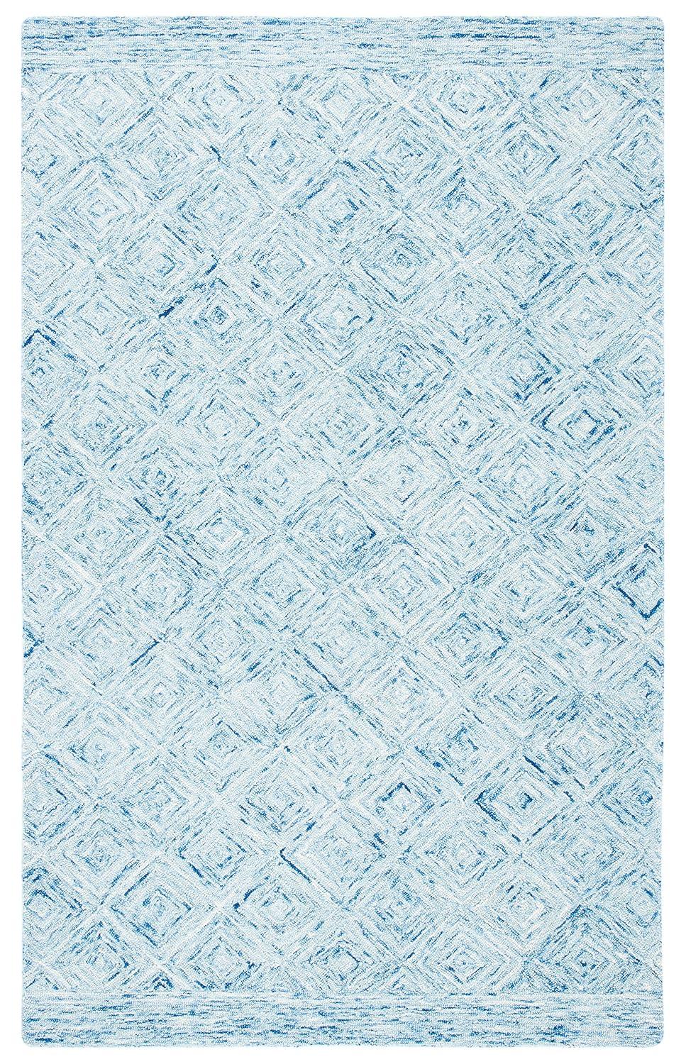 Ikat IKT704 Hand Tufted Area Rug - Blue - 4'x6' - Safavieh.