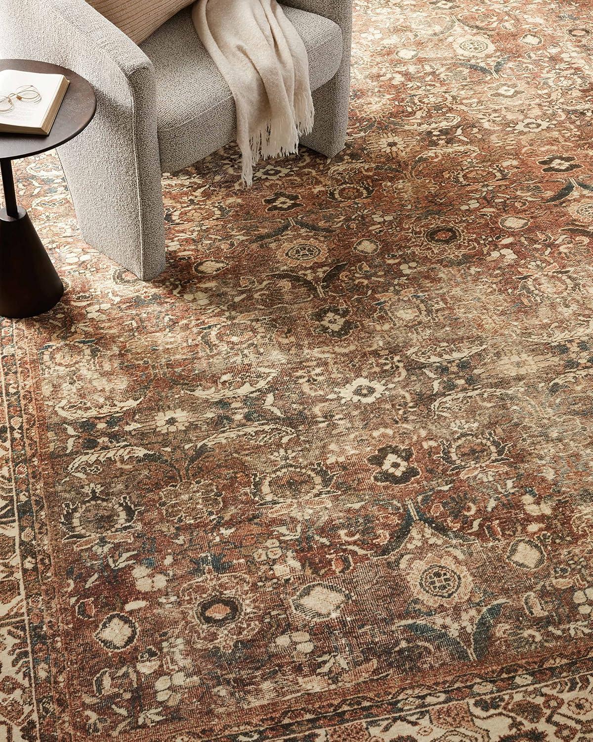 Magnolia Home By Joanna Gaines X Loloi Banks Machine Washable Brick / Ivory Area Rug