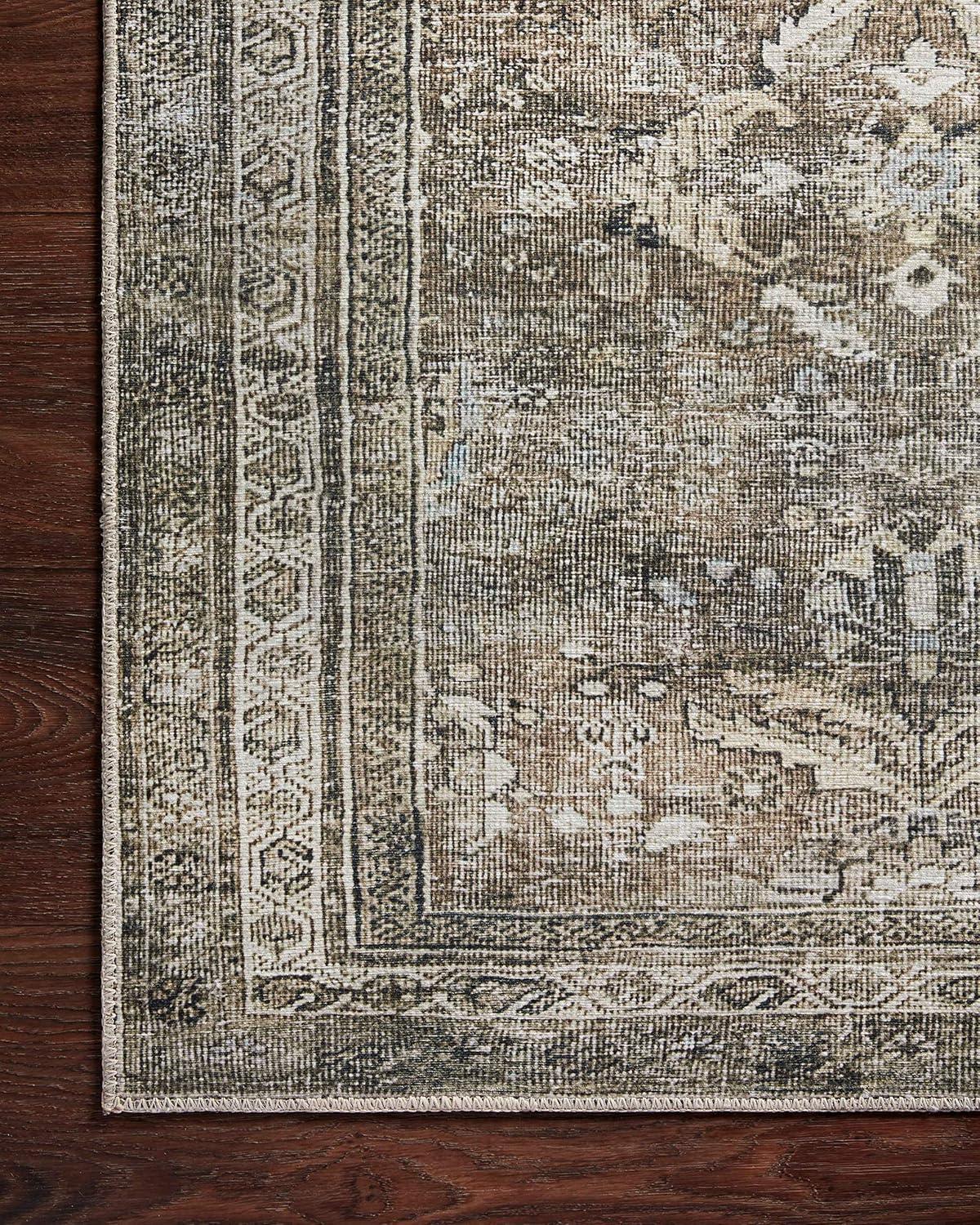 Loloi II Layla LAY-13 Printed Antique / Moss Oriental Area Rug 2'-0" x 5'-0"