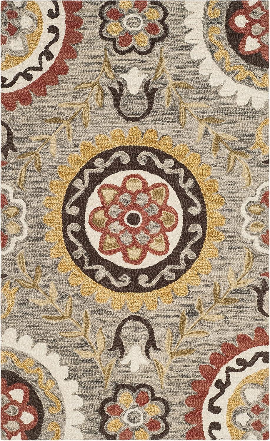 Suzani SZN374 Hand Hooked Area Rug  - Safavieh