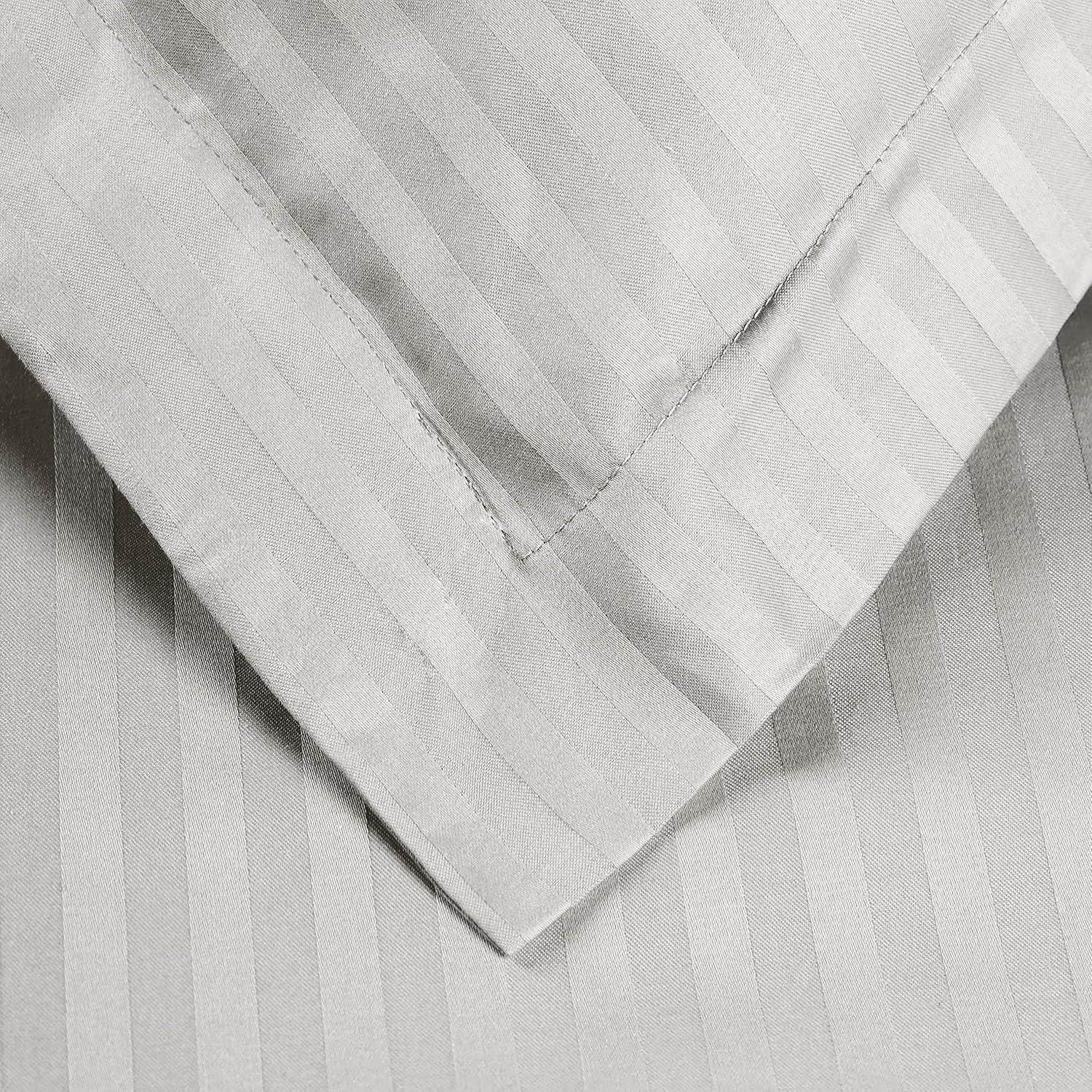 100% Egyptian-Quality Cotton Traditional Sateen Striped Luxor Treasures Duvet Cover Set
