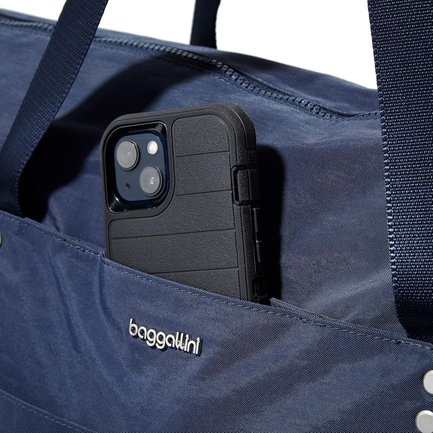 baggallini Women's Large Carryall Tote Bag with Crossbody Strap - FRENCH NAVY