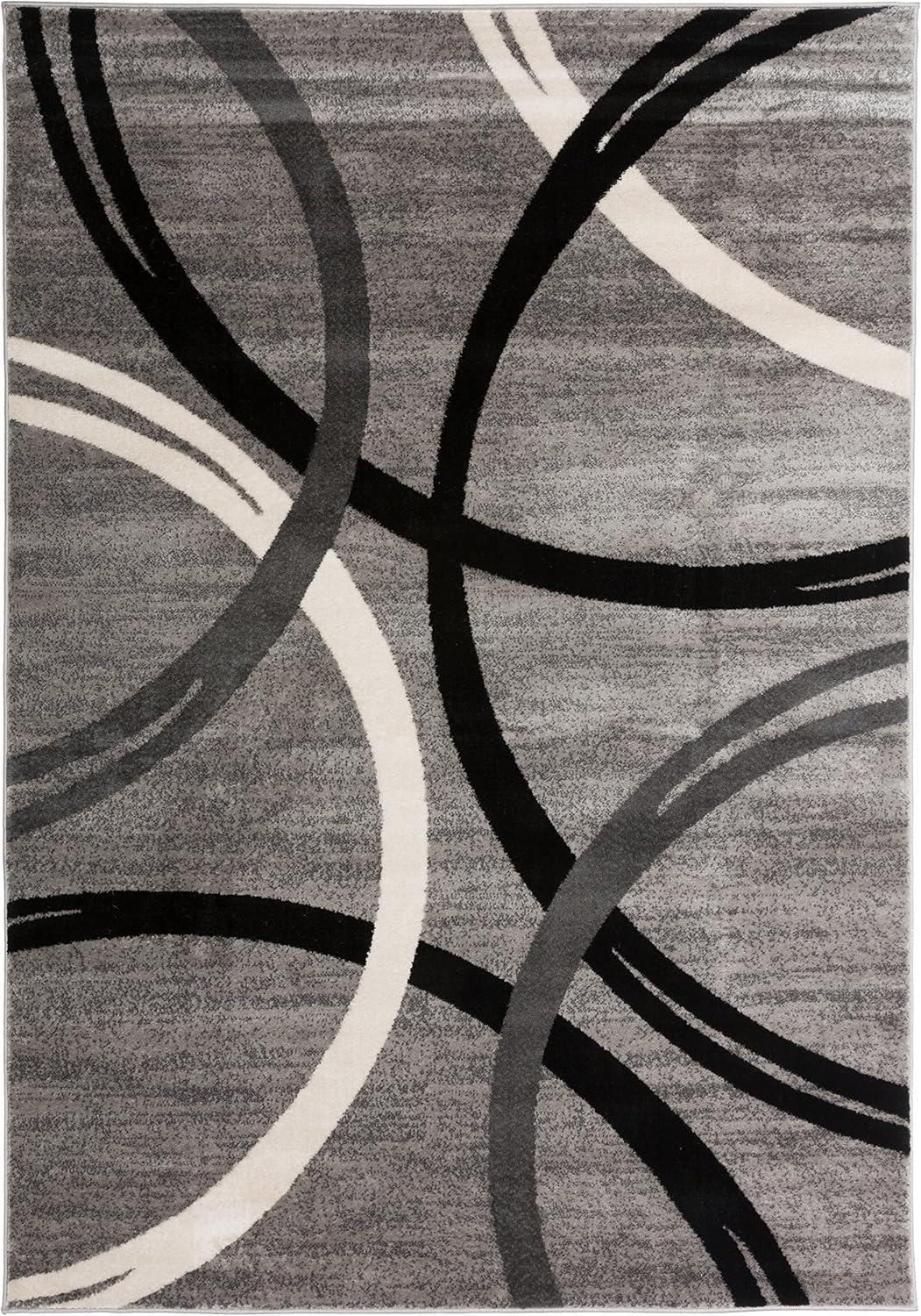 World Rug Gallery Contemporary Abstract Circles Design Area Rug