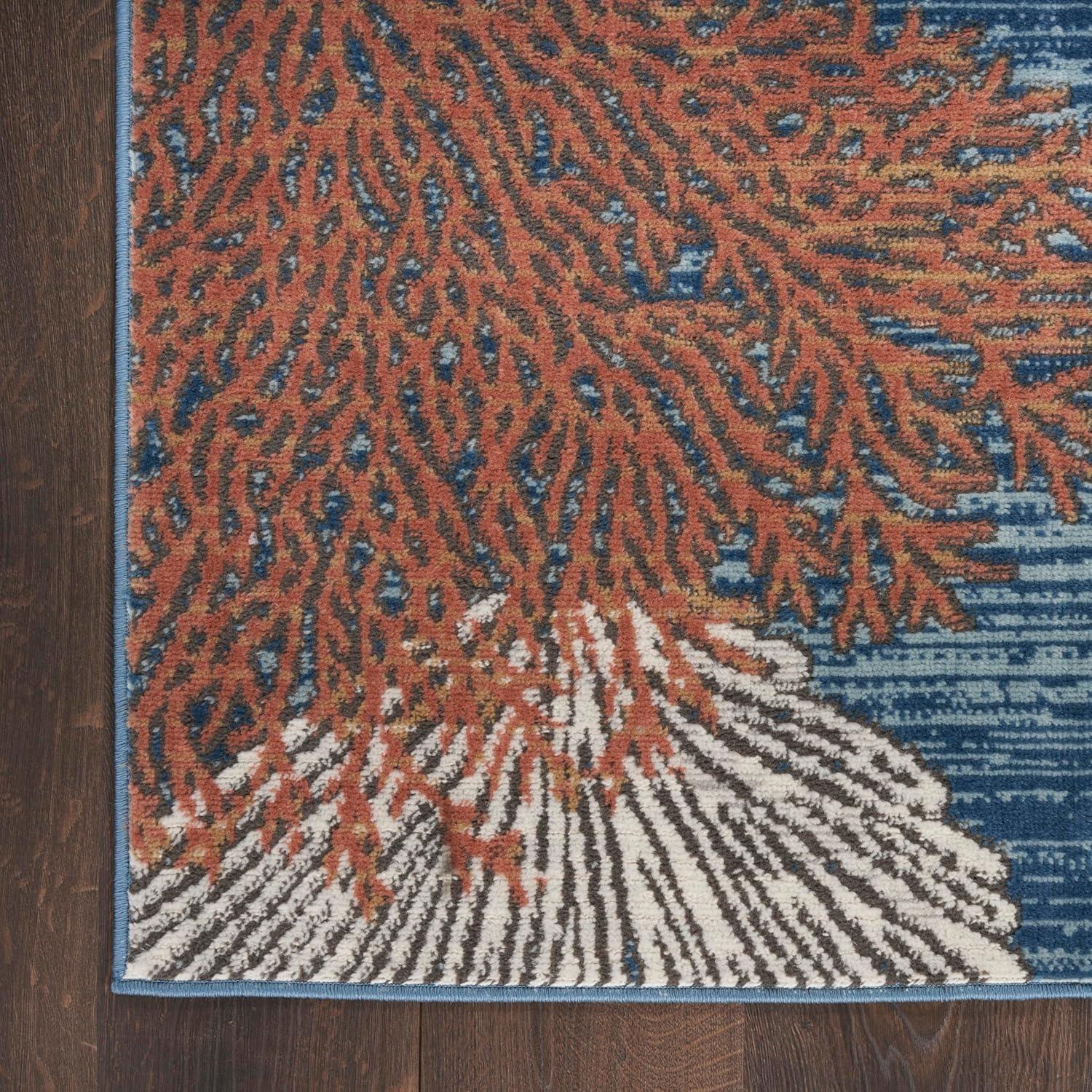 Nourison 7'10" x 9'10" Pompeii Nautical Indoor Area Rug Blue Multicolor