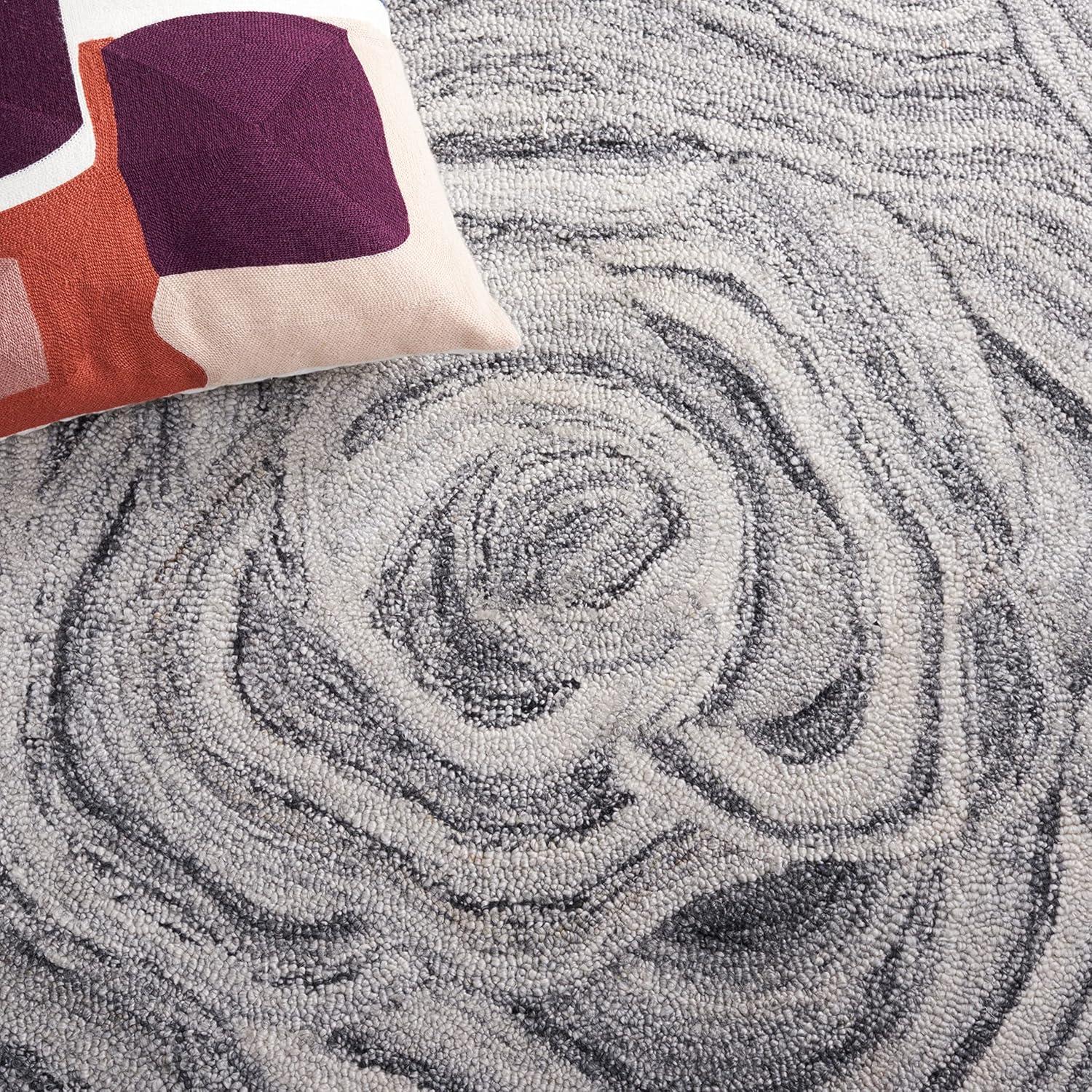 Abstract ABT148 Handmade Indoor Accent Rug - Dark Grey/Black - 3'x5' - Safavieh