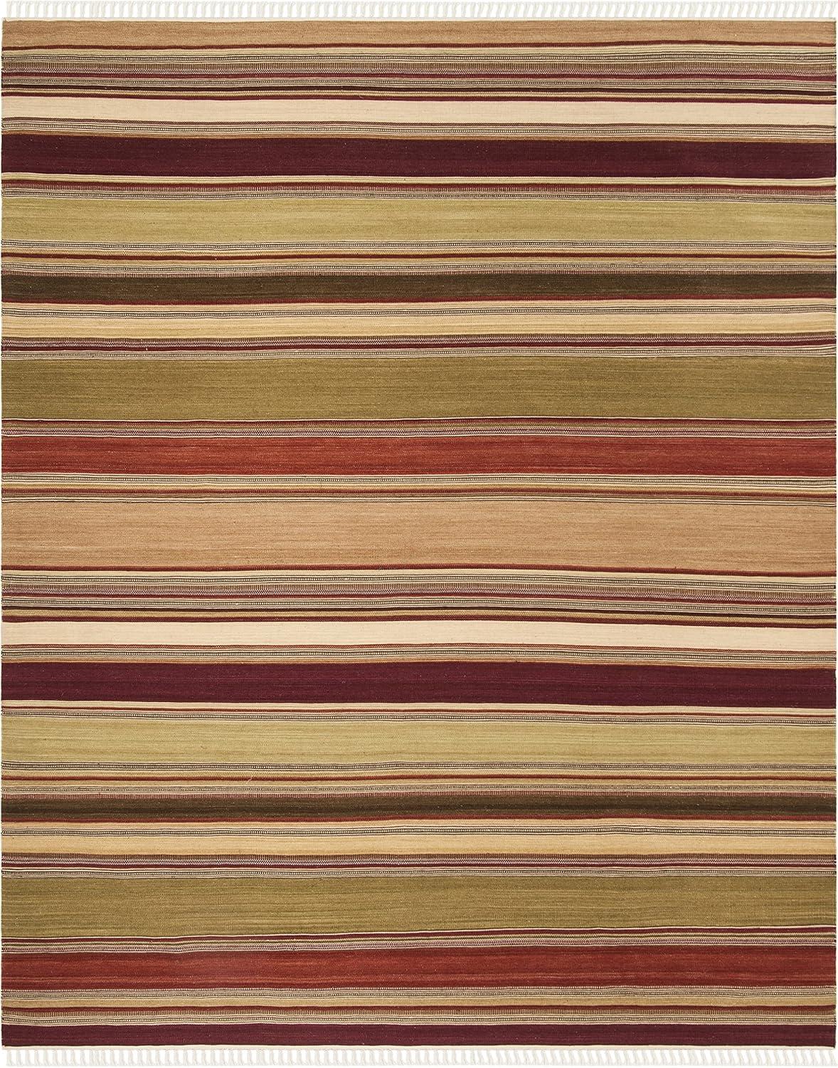SAFAVIEH Striped Kilim STK313A Handwoven Red Rug