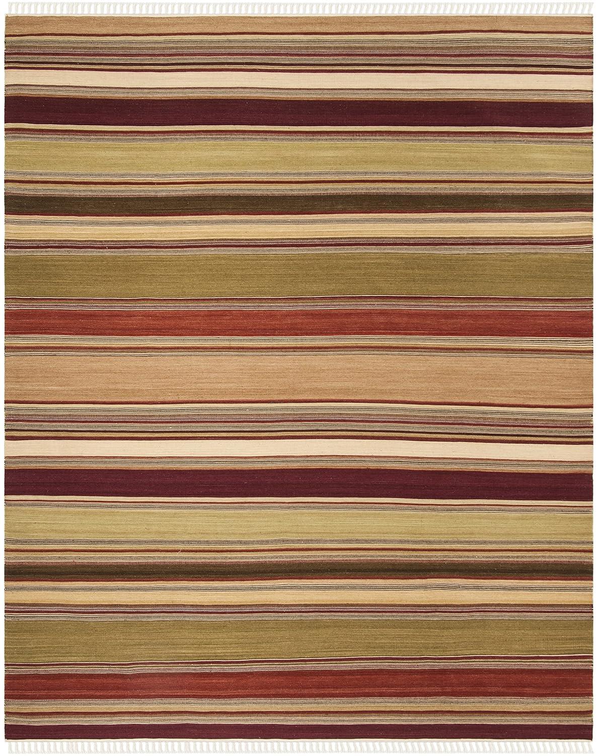 SAFAVIEH Striped Kilim STK313A Handwoven Red Rug